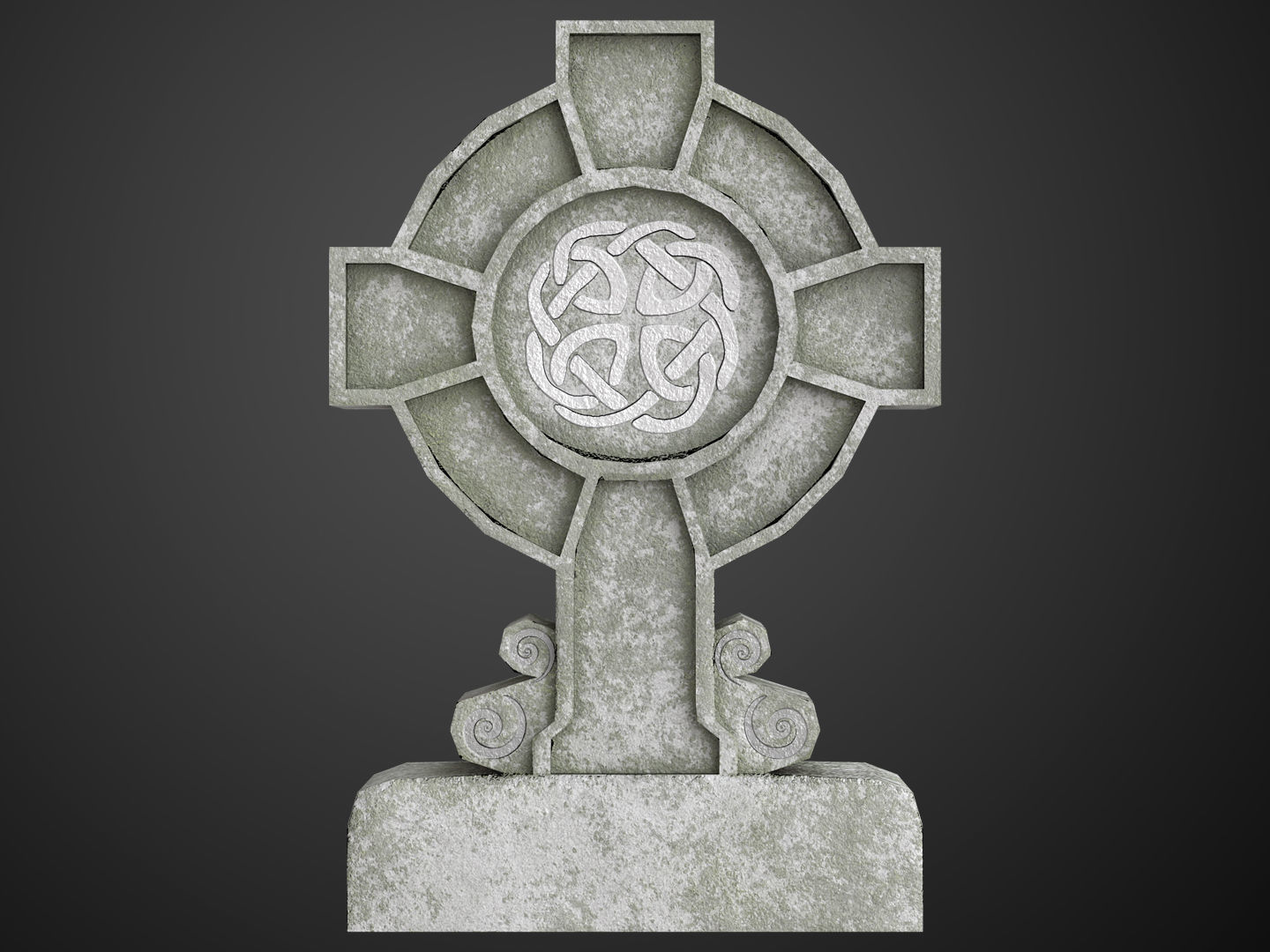 Celtic Tombstone 02 Low-poly 3D model_1