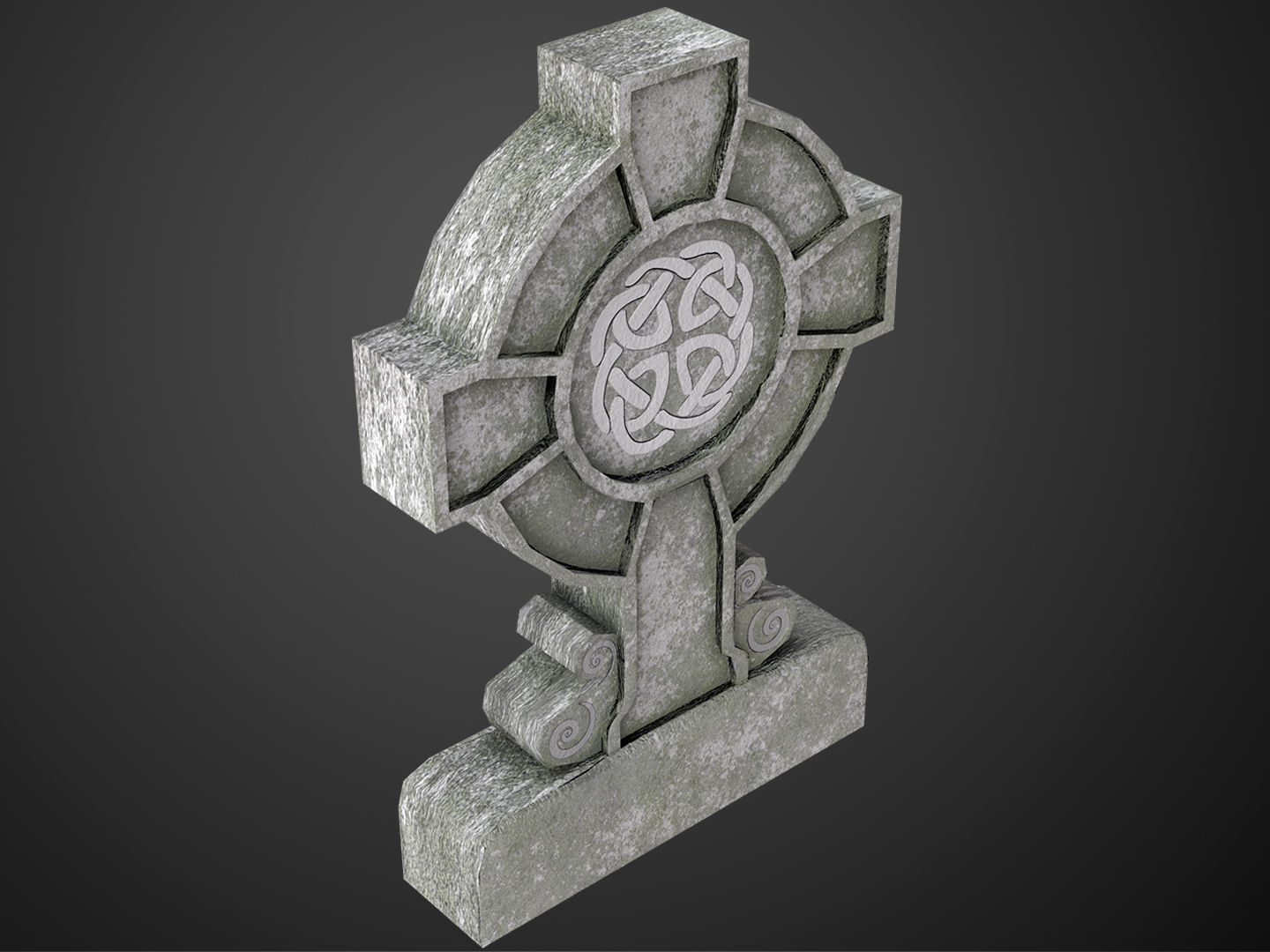 Celtic Tombstone 02 Low-poly 3D model_2