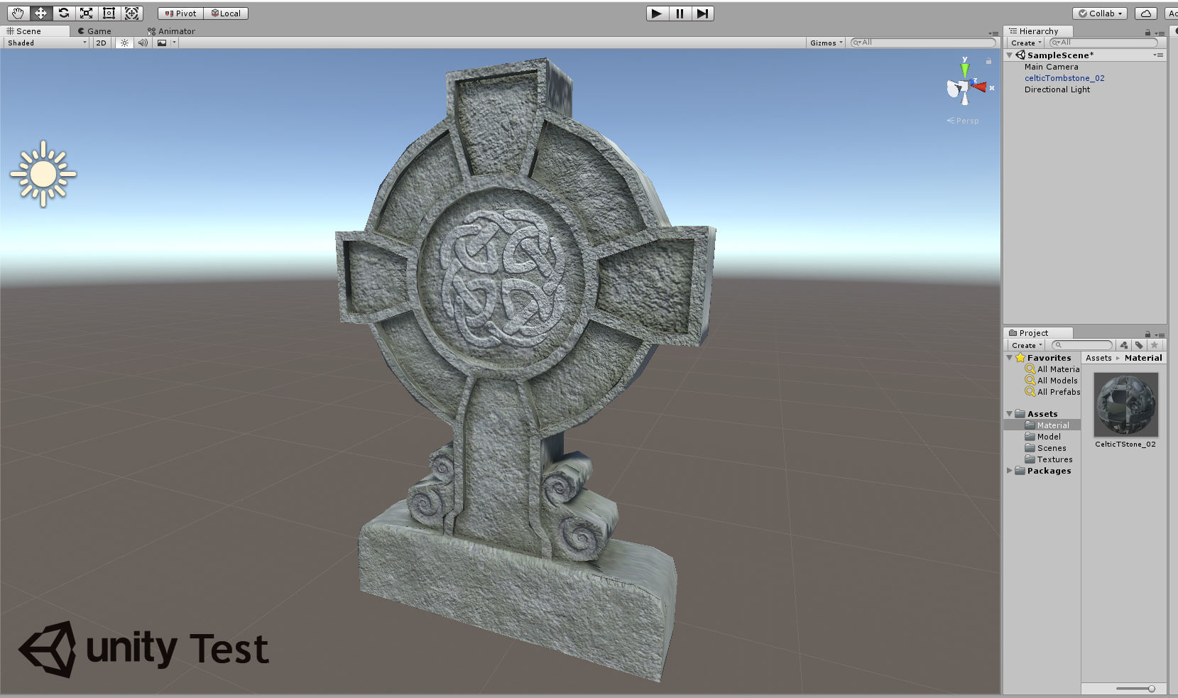 Celtic Tombstone 02 Low-poly 3D model_4