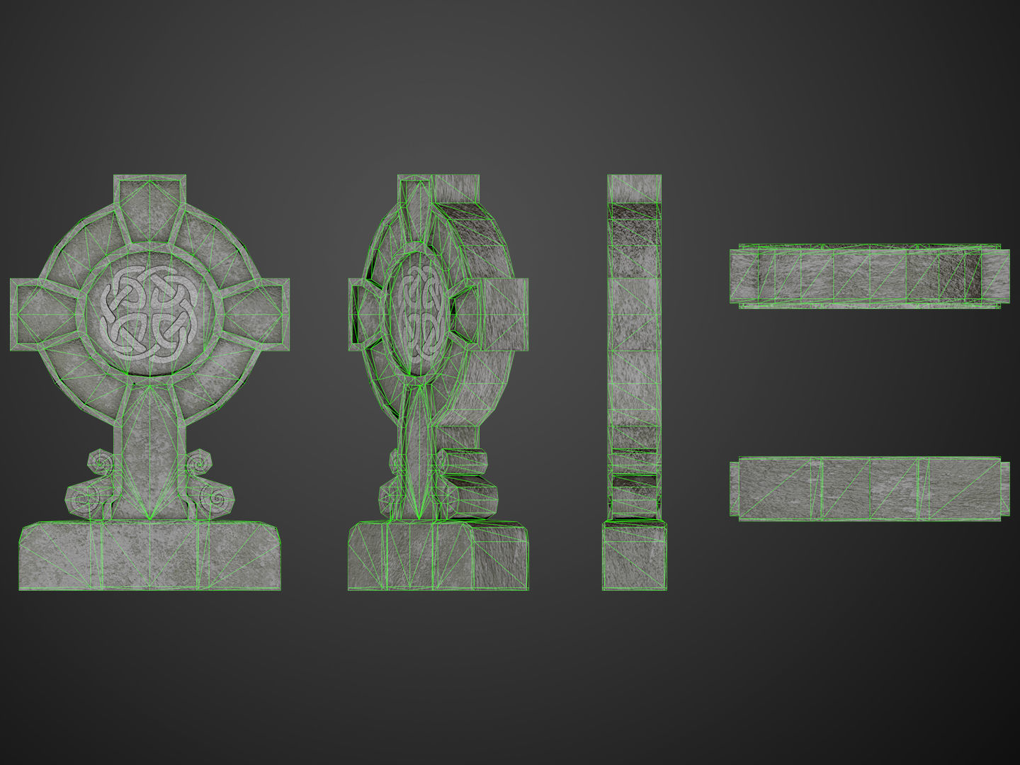 Celtic Tombstone 02 Low-poly 3D model_3
