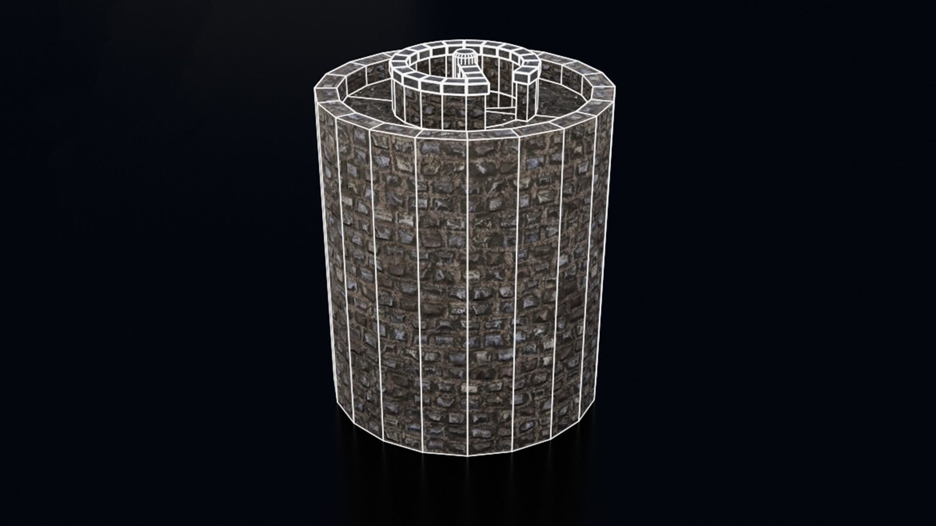 Medieval Castle Keep Modular Kitbash Pack Low-poly 3D model_99