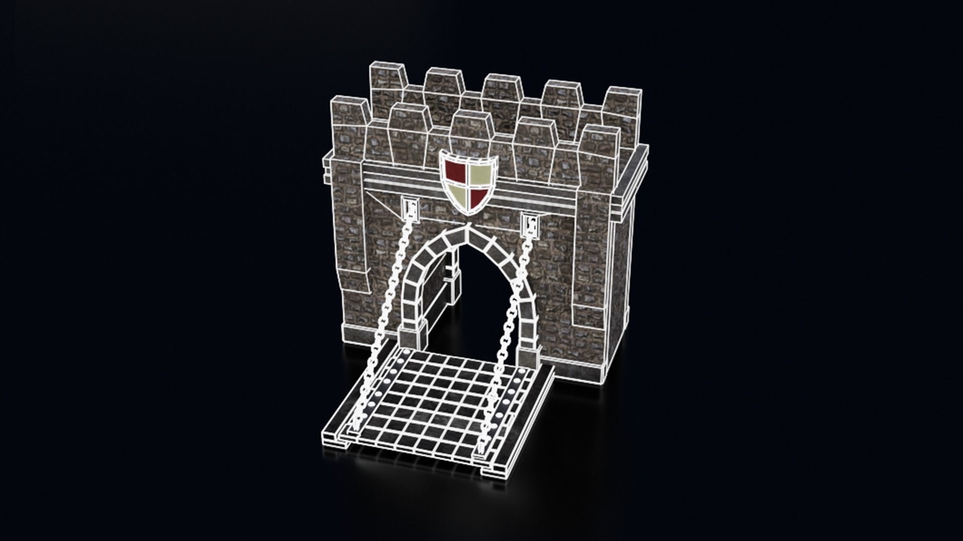 Medieval Castle Keep Modular Kitbash Pack Low-poly 3D model_81