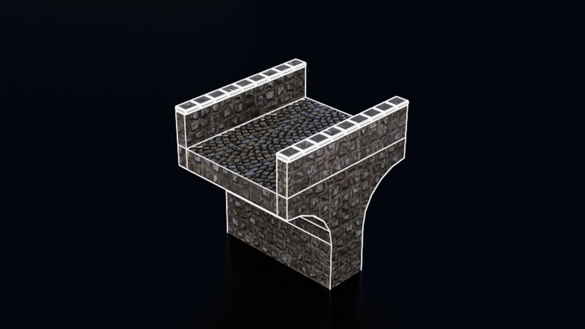 Medieval Castle Keep Modular Kitbash Pack Low-poly 3D model_65