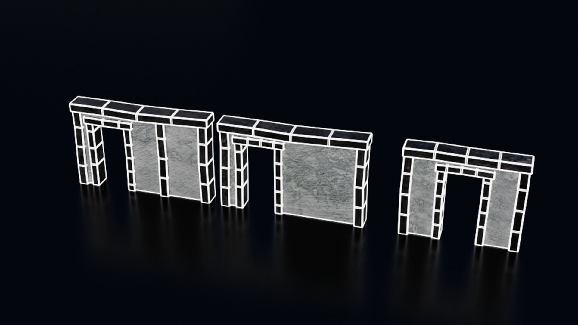 Medieval Castle Keep Modular Kitbash Pack Low-poly 3D model_111