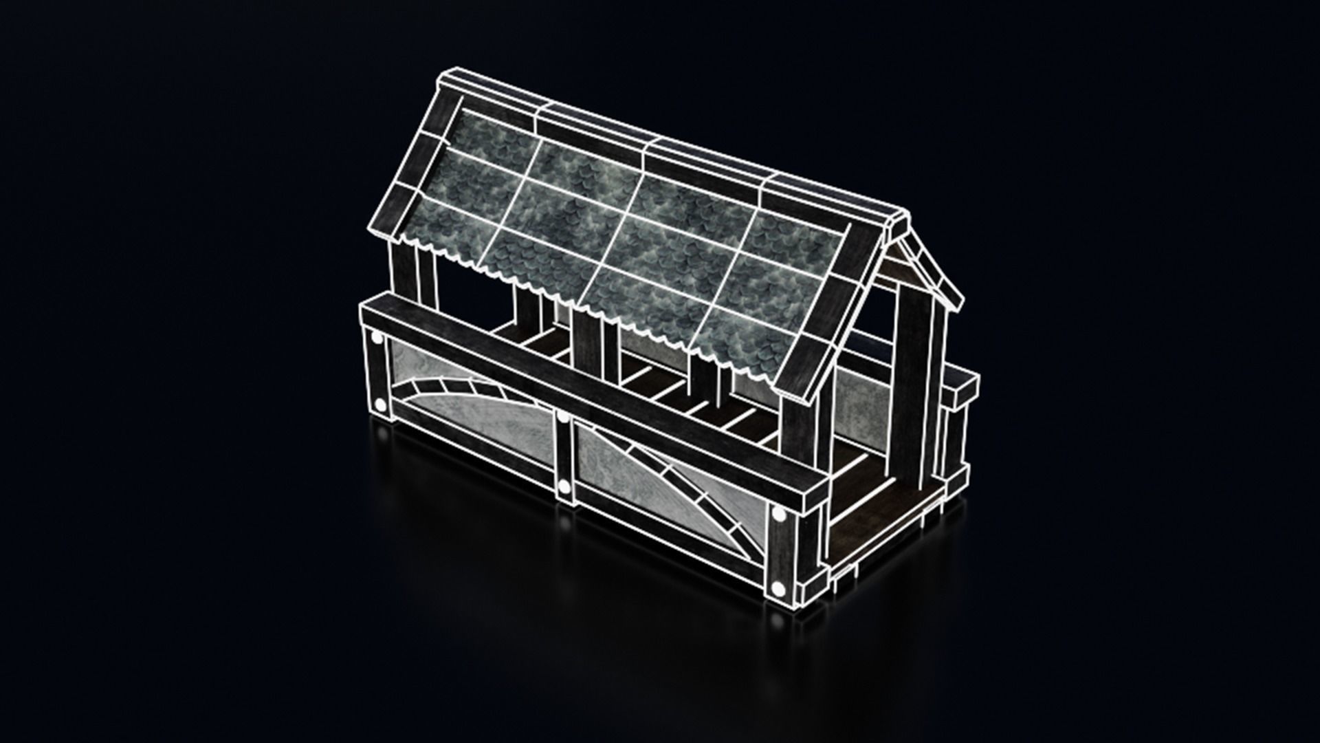 Medieval Castle Keep Modular Kitbash Pack Low-poly 3D model_77