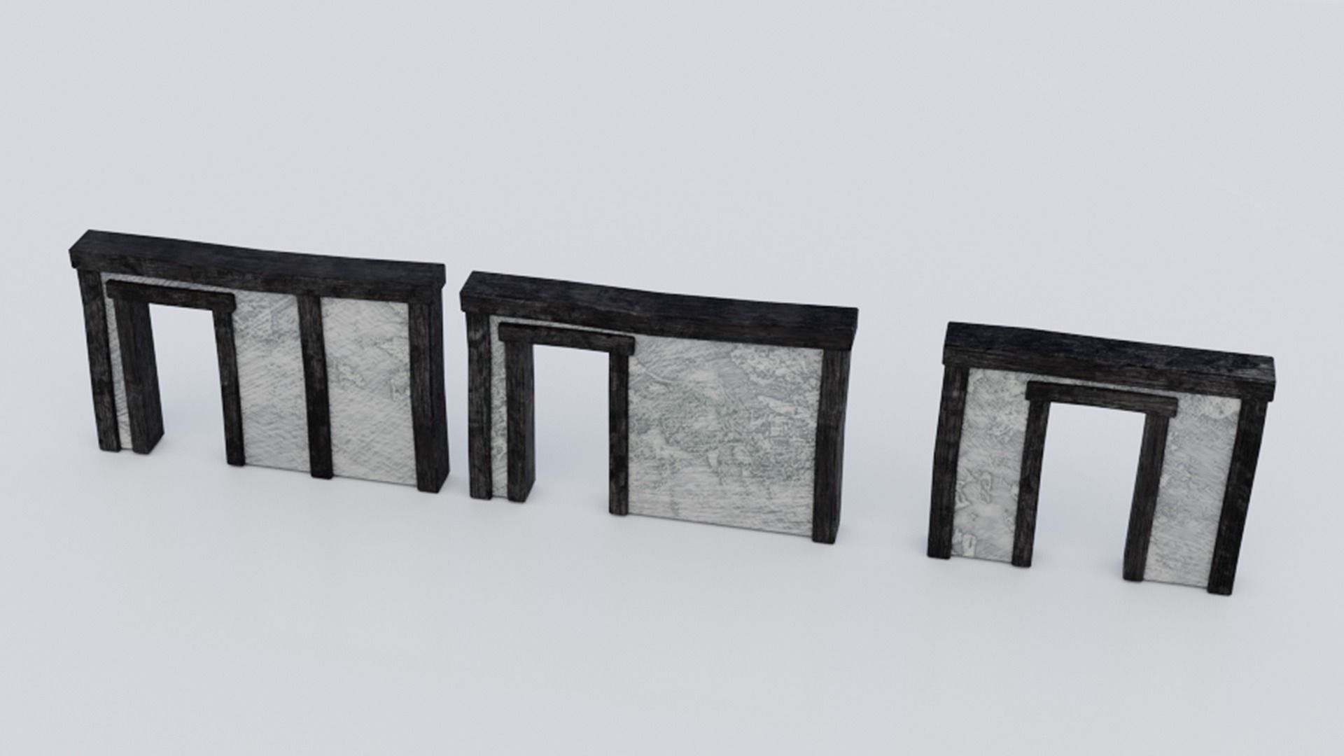 Medieval Castle Keep Modular Kitbash Pack Low-poly 3D model_56