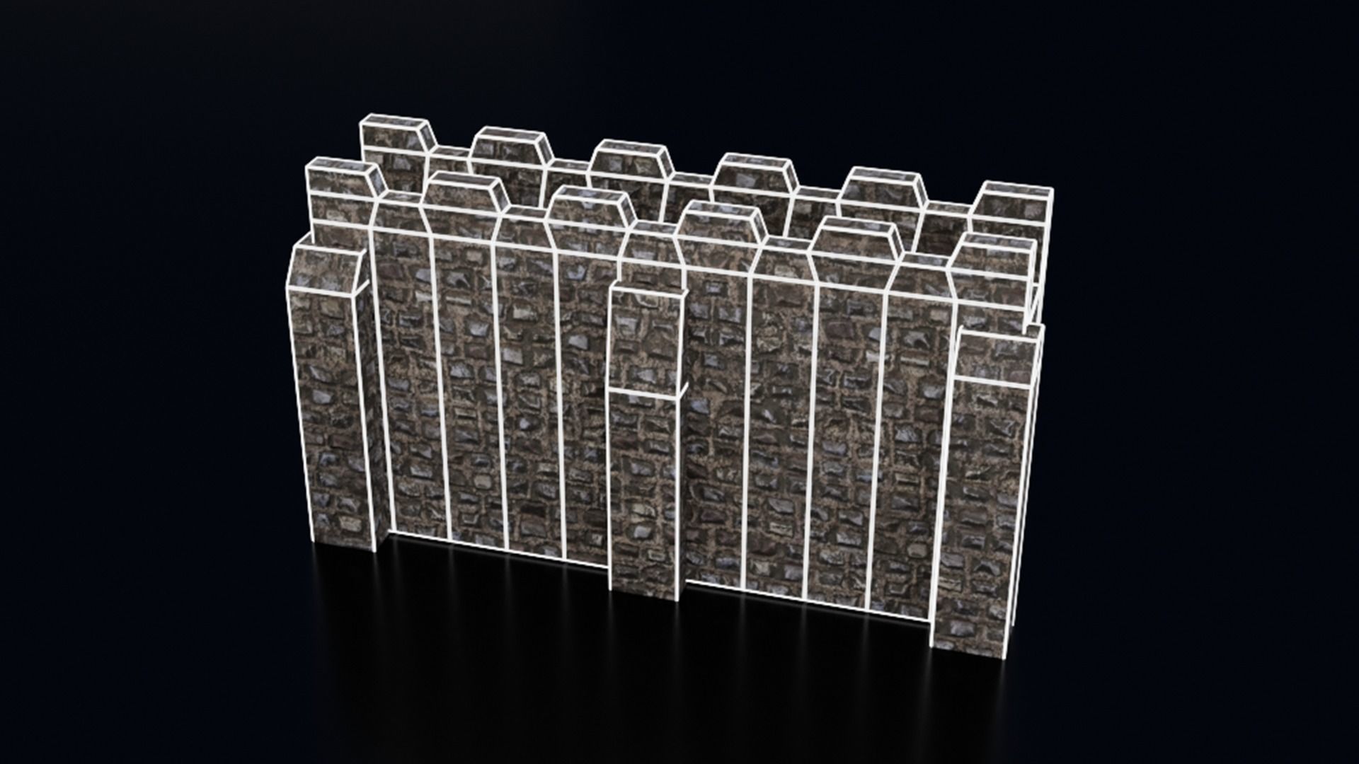 Medieval Castle Keep Modular Kitbash Pack Low-poly 3D model_66