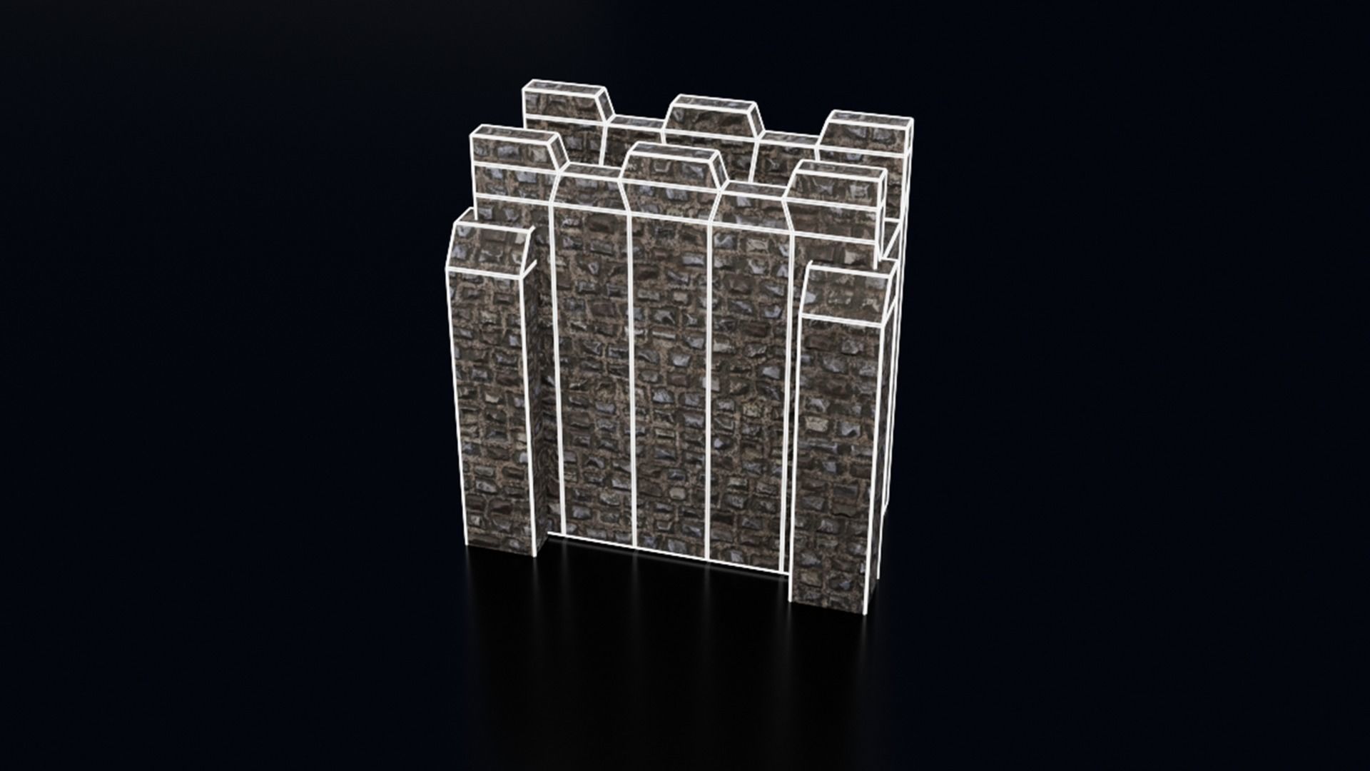 Medieval Castle Keep Modular Kitbash Pack Low-poly 3D model_63