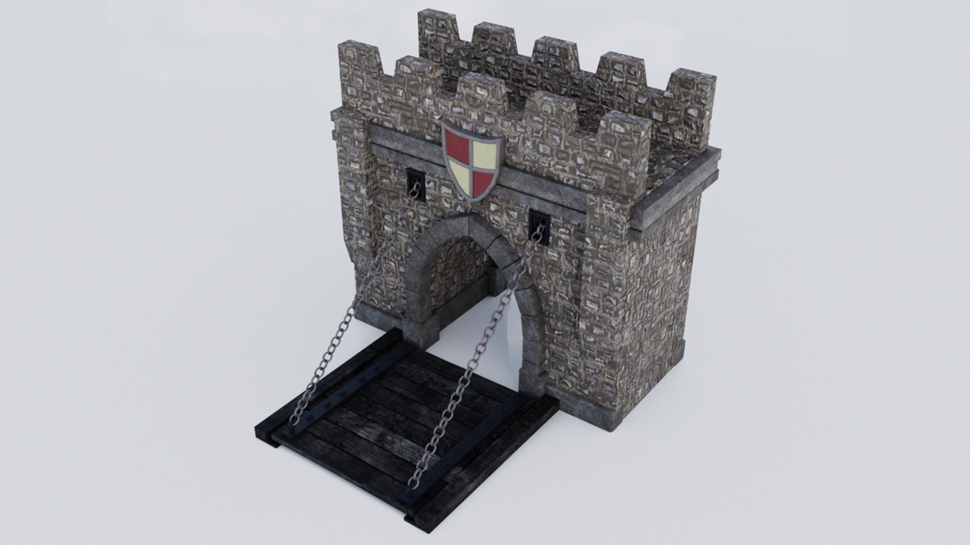 Medieval Castle Keep Modular Kitbash Pack Low-poly 3D model_29