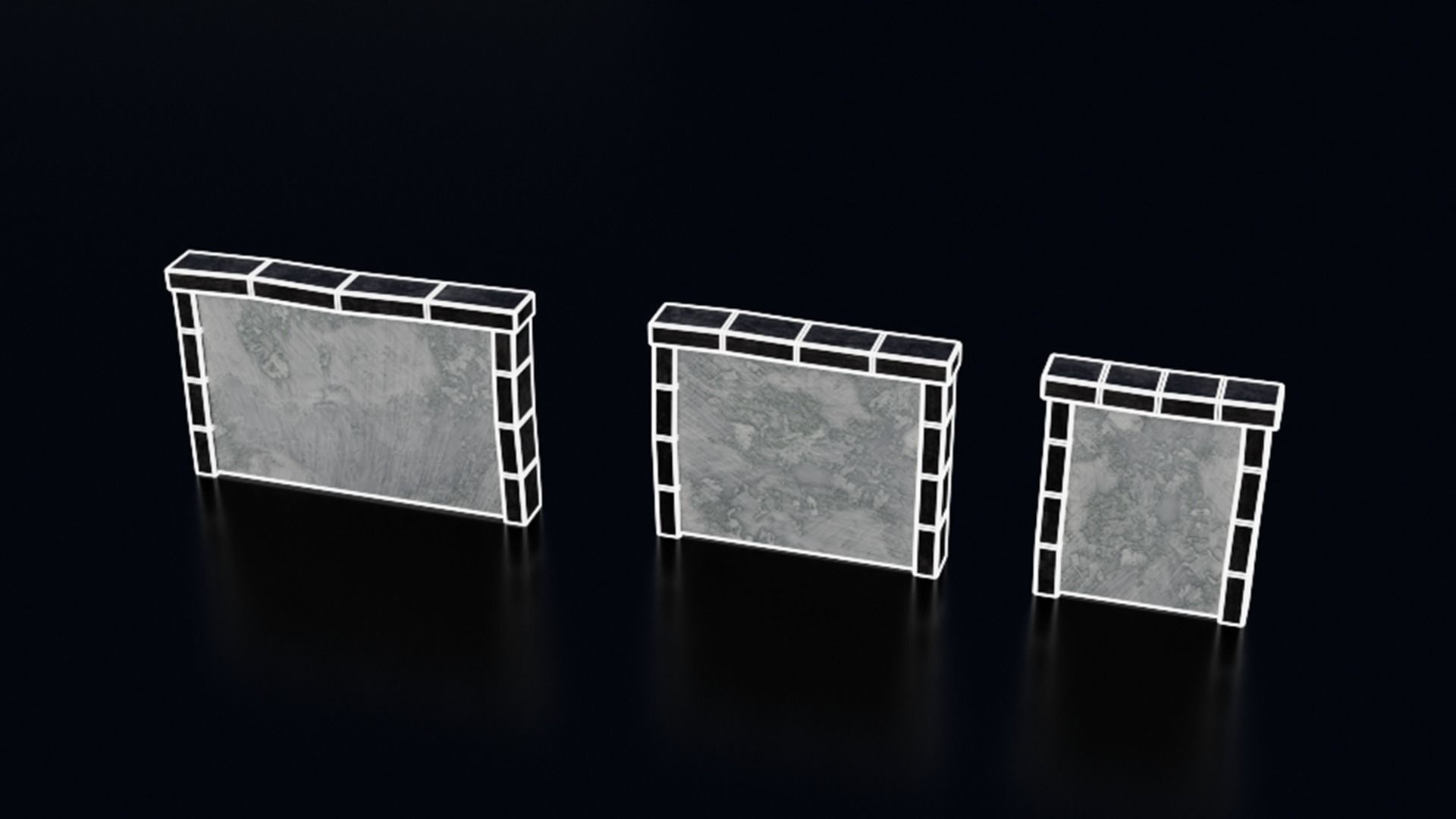 Medieval Castle Keep Modular Kitbash Pack Low-poly 3D model_109