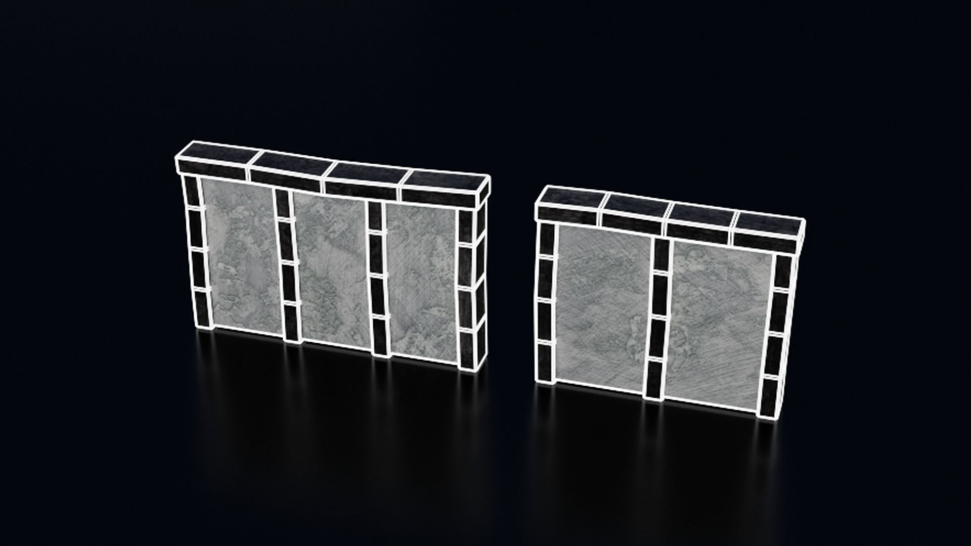 Medieval Castle Keep Modular Kitbash Pack Low-poly 3D model_105