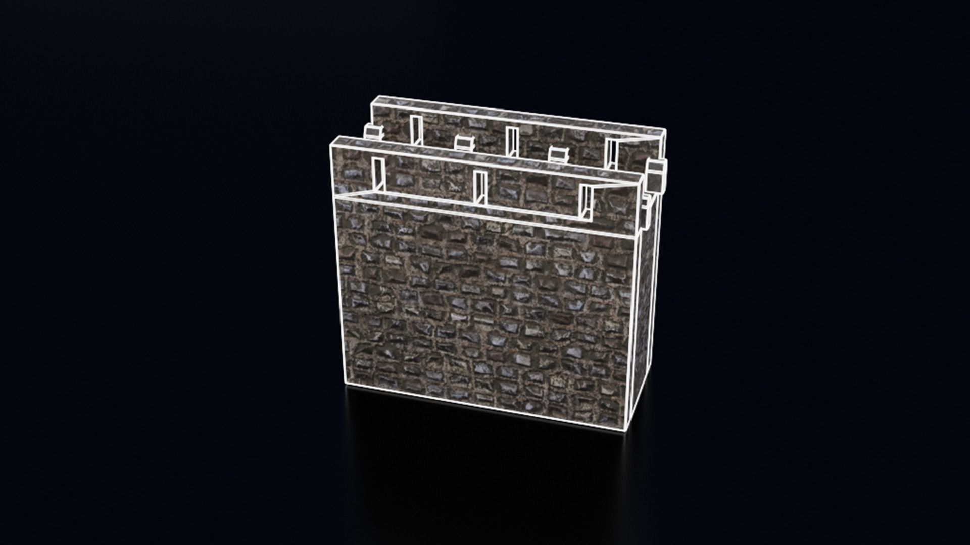 Medieval Castle Keep Modular Kitbash Pack Low-poly 3D model_72