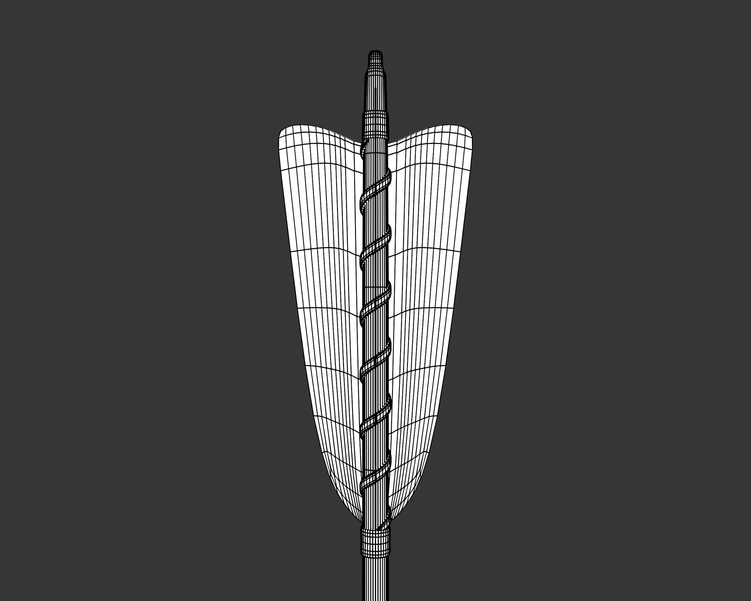 Medieval Noble Weapon Bow and Arrow Low-poly 3D model_21