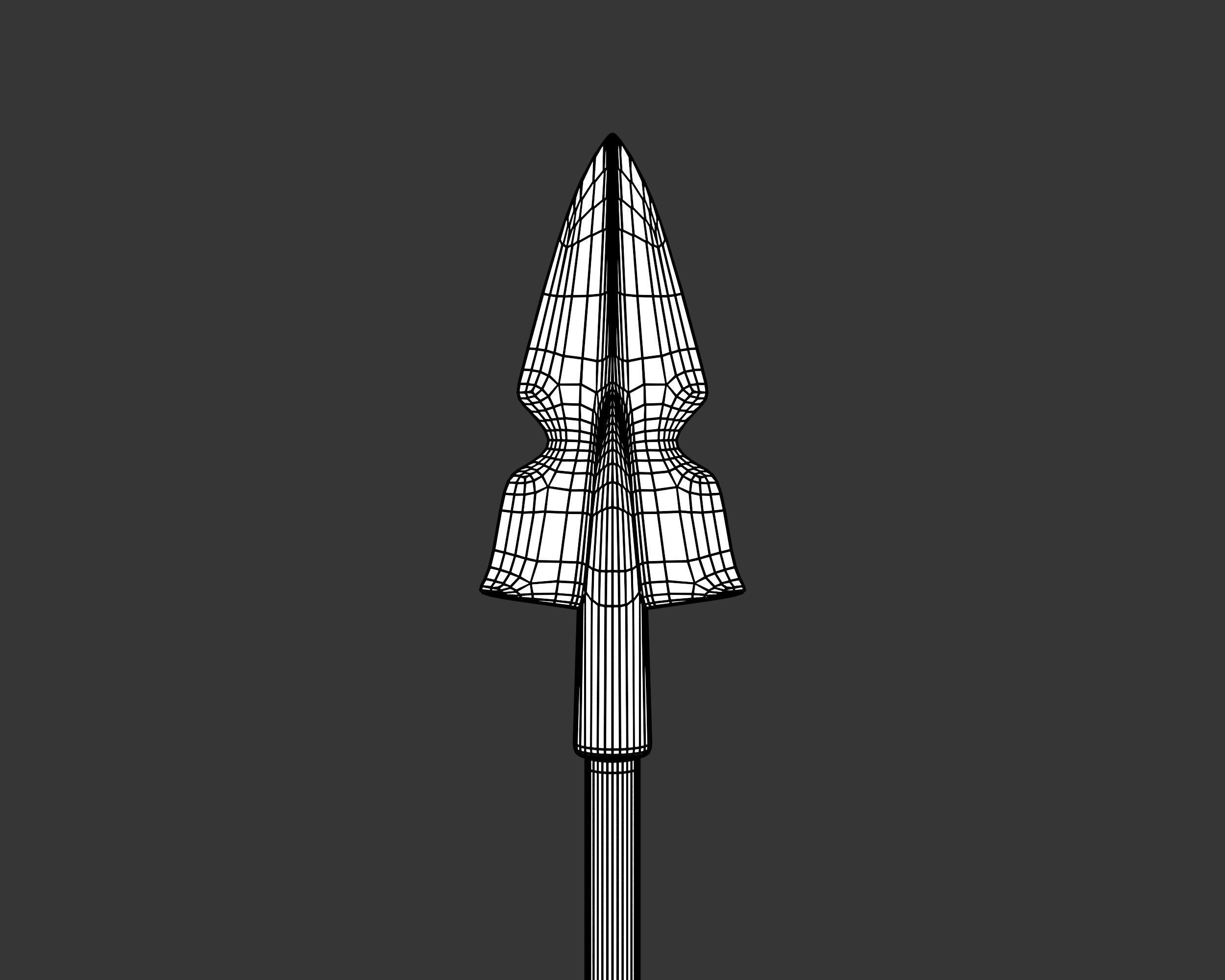 Medieval Noble Weapon Bow and Arrow Low-poly 3D model_18