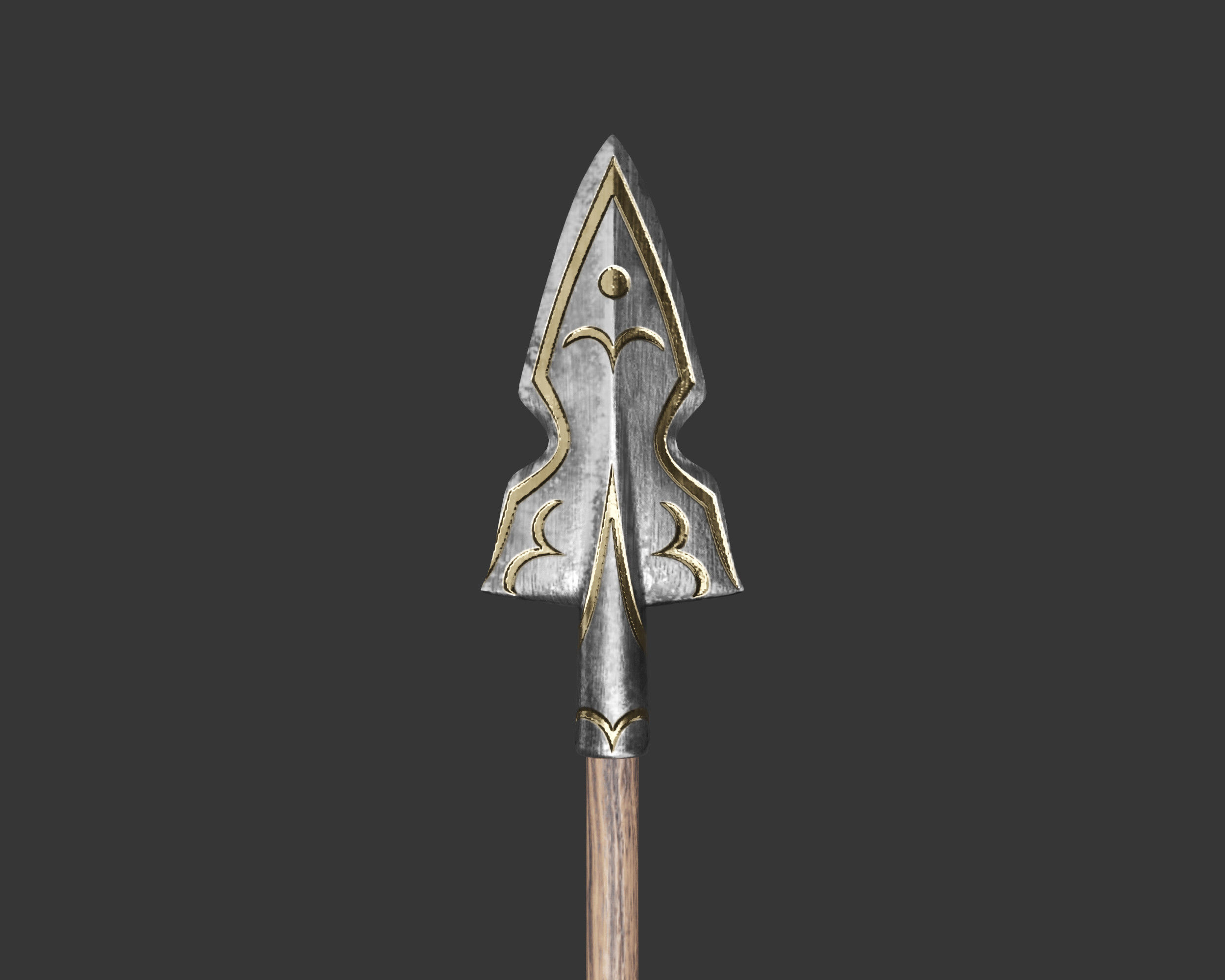 Medieval Noble Weapon Bow and Arrow Low-poly 3D model_16