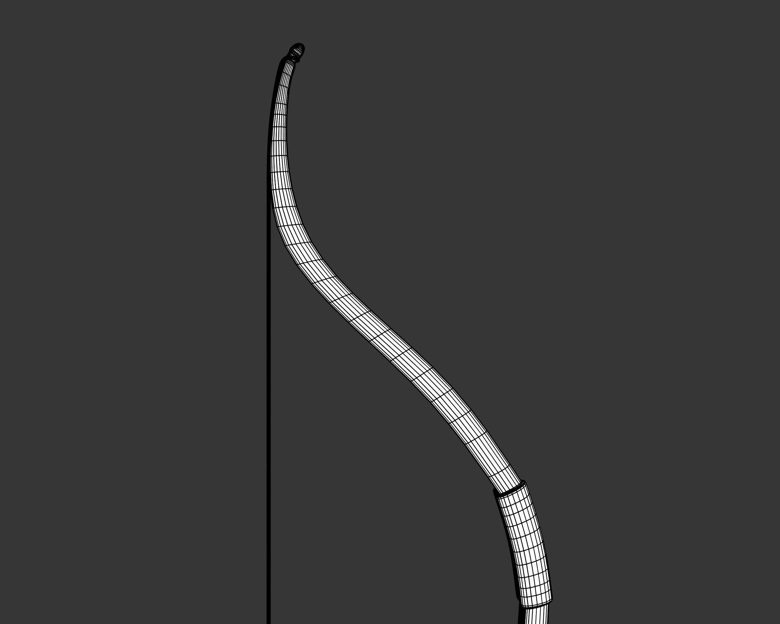 Medieval Noble Weapon Bow and Arrow Low-poly 3D model_11