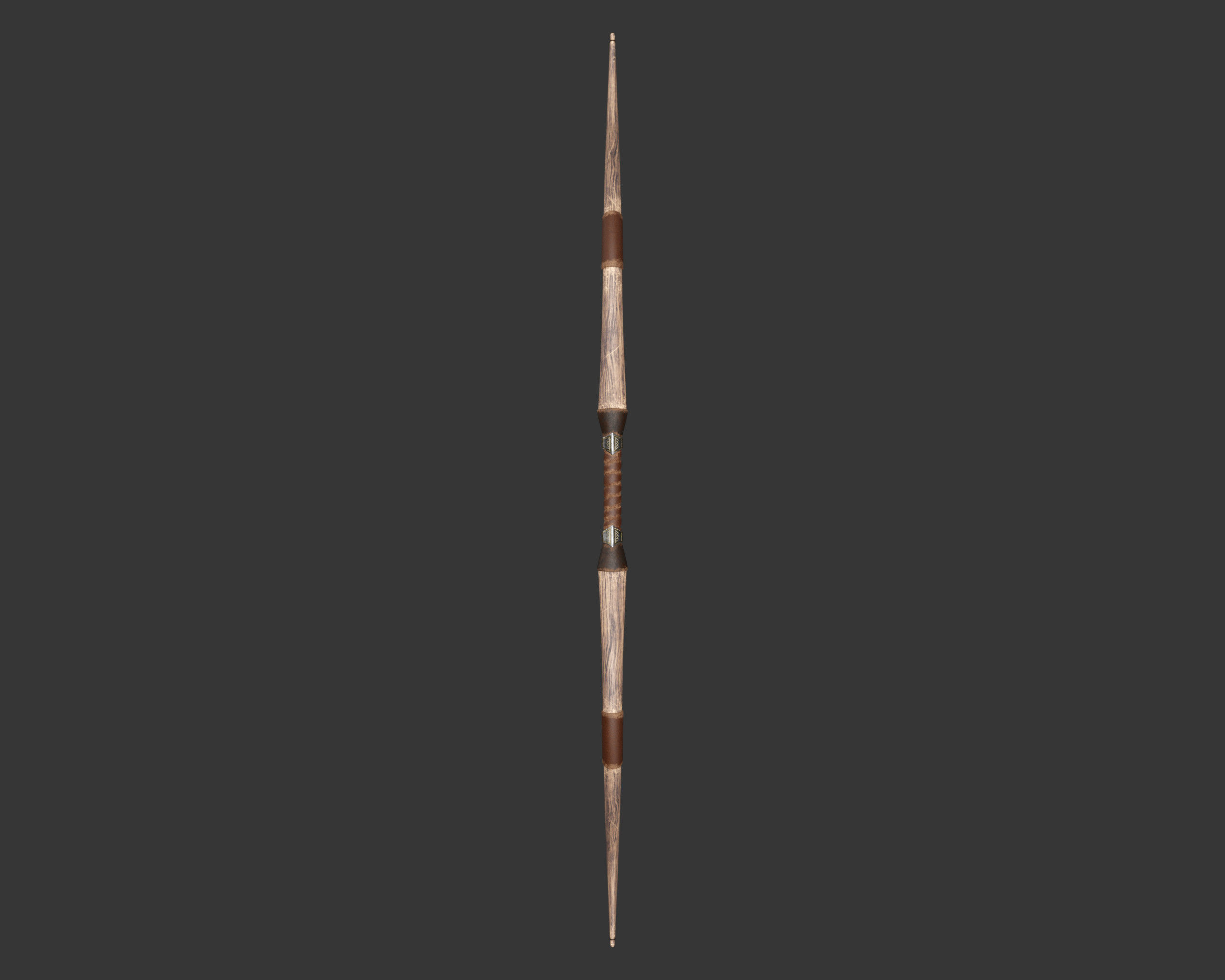 Medieval Noble Weapon Bow and Arrow Low-poly 3D model_6