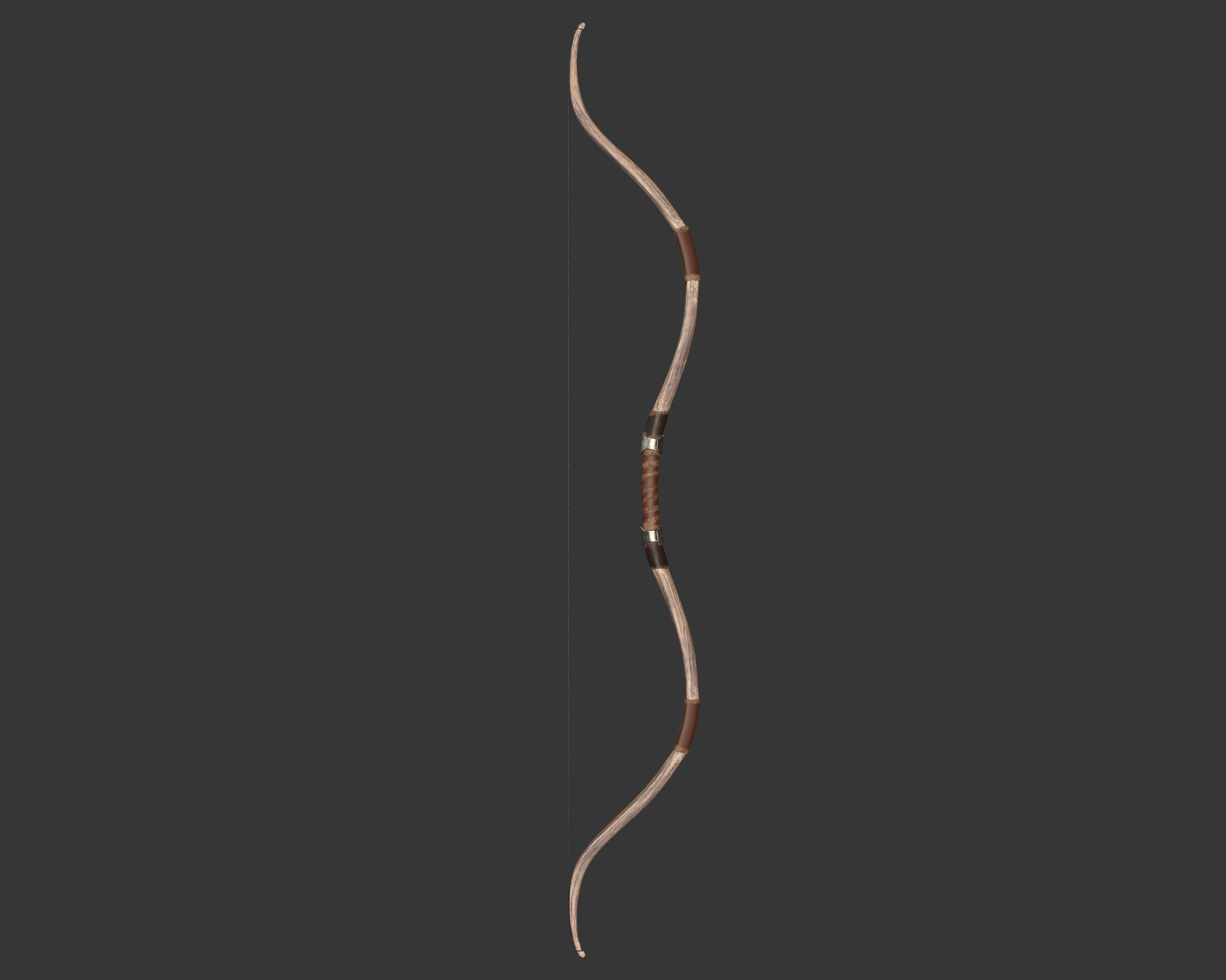 Medieval Noble Weapon Bow and Arrow Low-poly 3D model_3