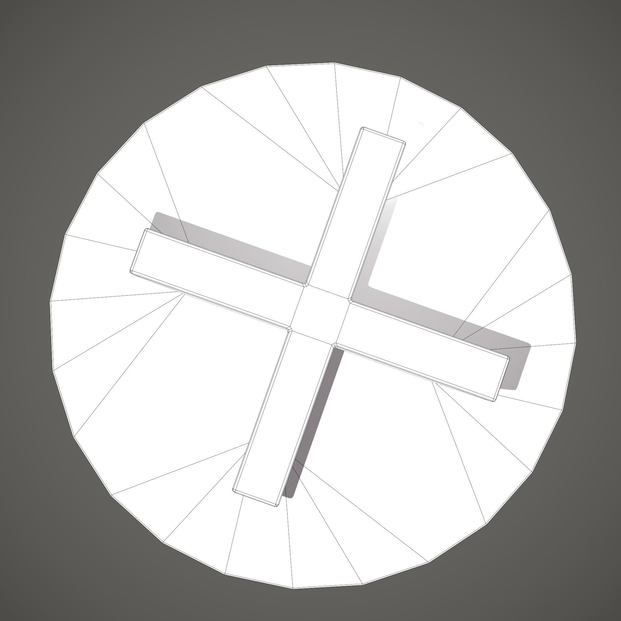 Medieval Tavern Round Table Low-poly 3D model_22