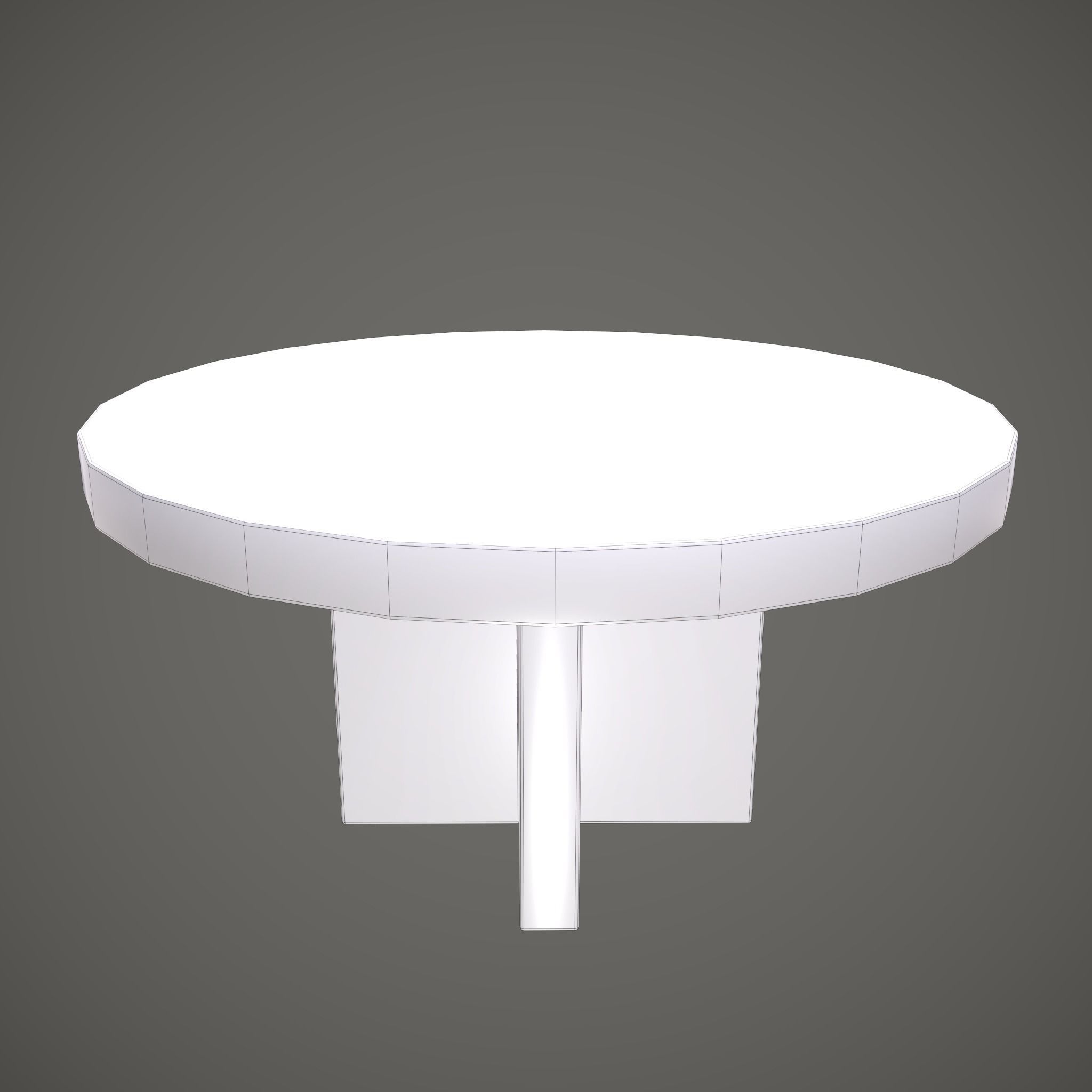 Medieval Tavern Round Table Low-poly 3D model_20