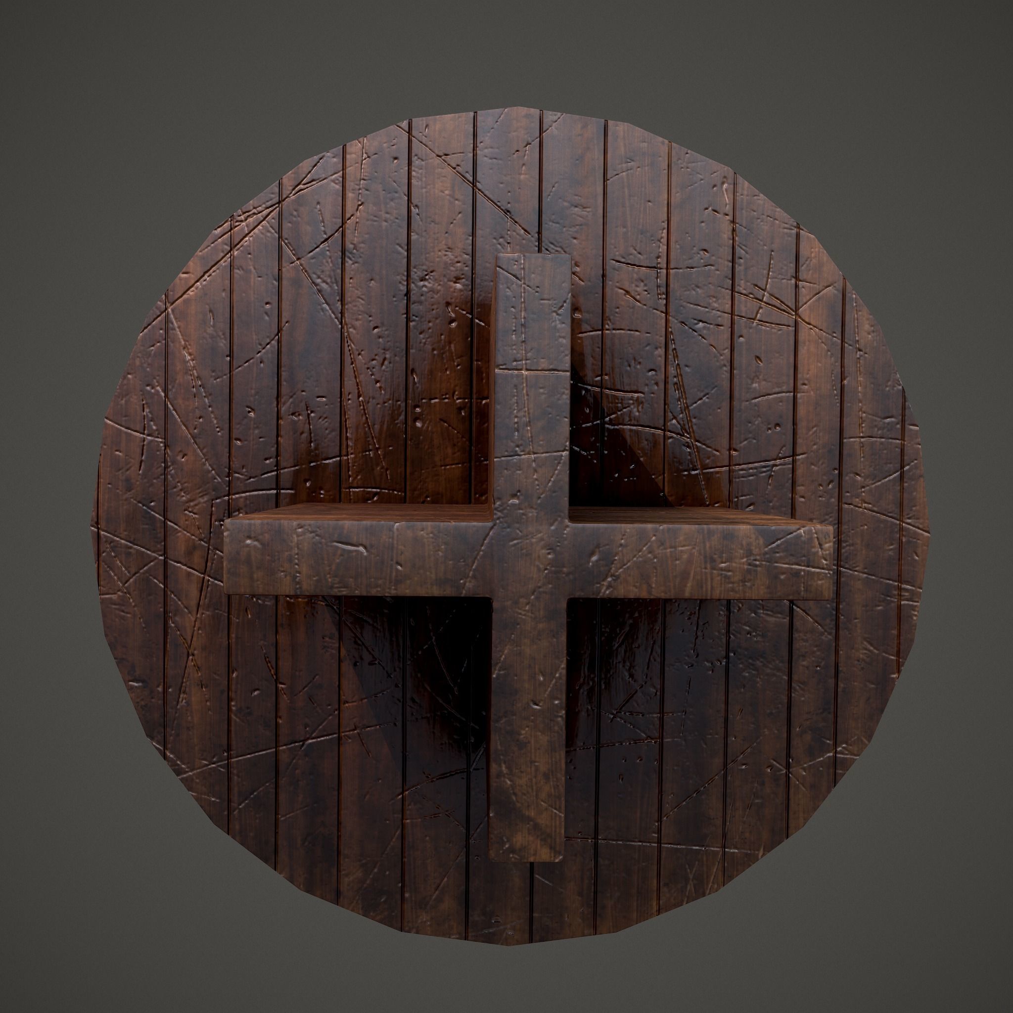 Medieval Tavern Round Table Low-poly 3D model_18