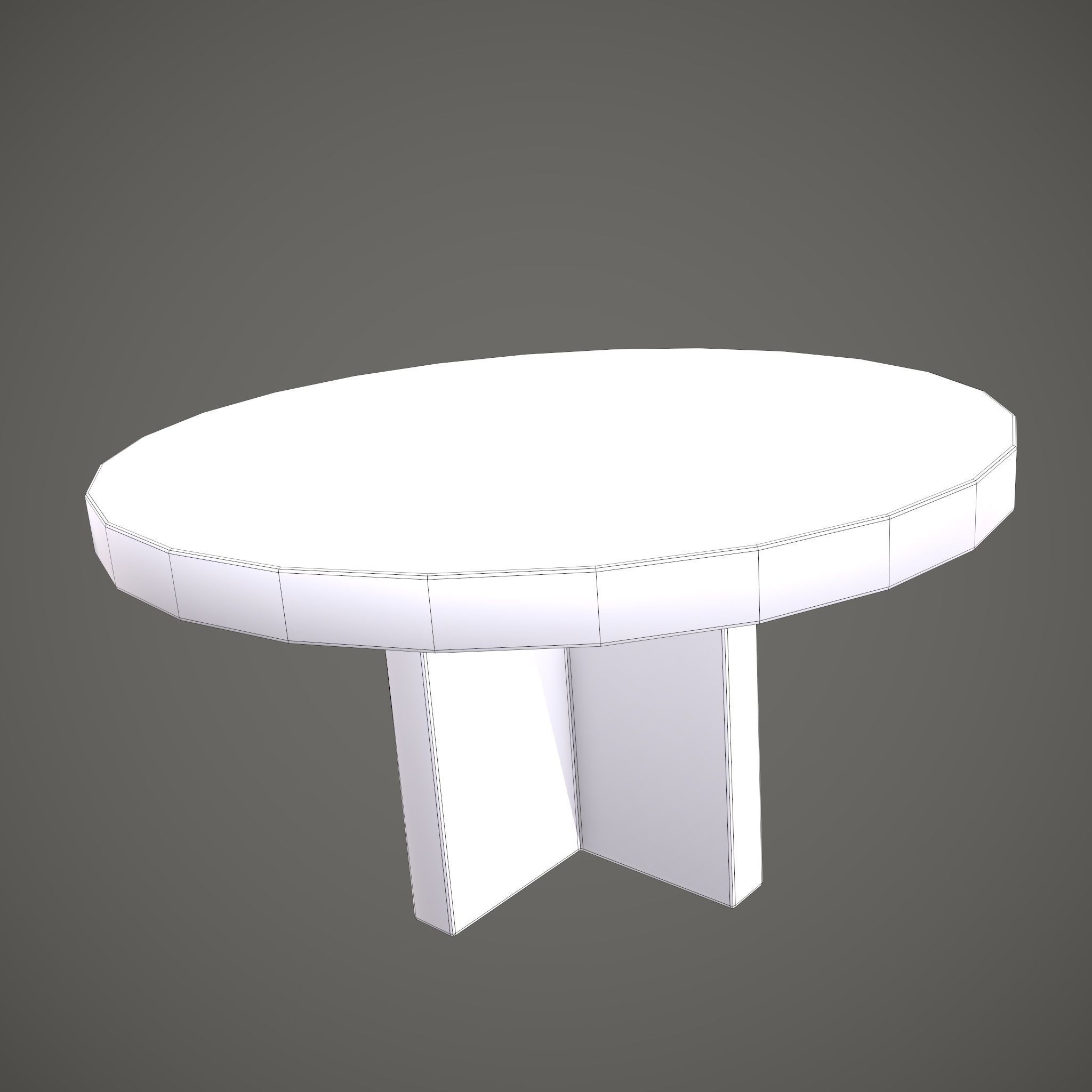 Medieval Tavern Round Table Low-poly 3D model_24