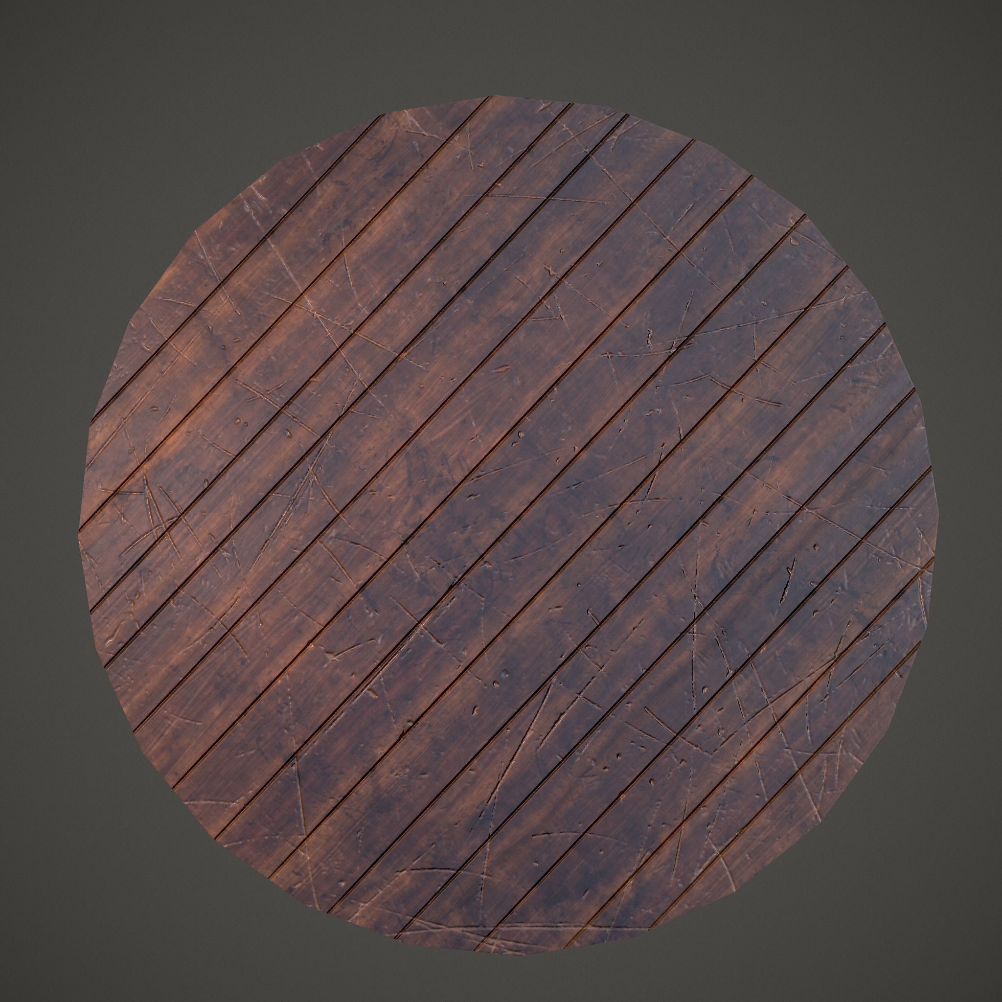 Medieval Tavern Round Table Low-poly 3D model_13