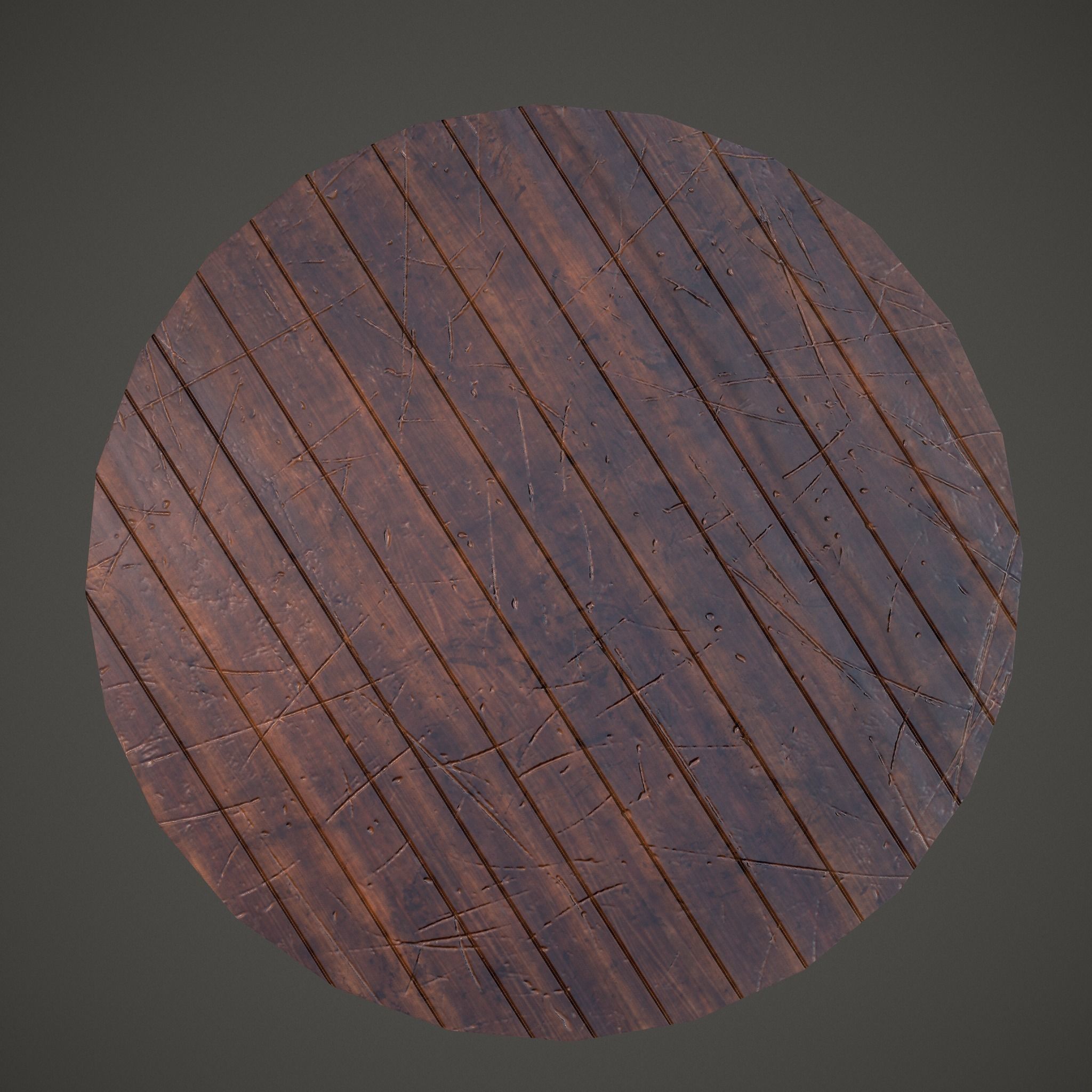 Medieval Tavern Round Table Low-poly 3D model_14