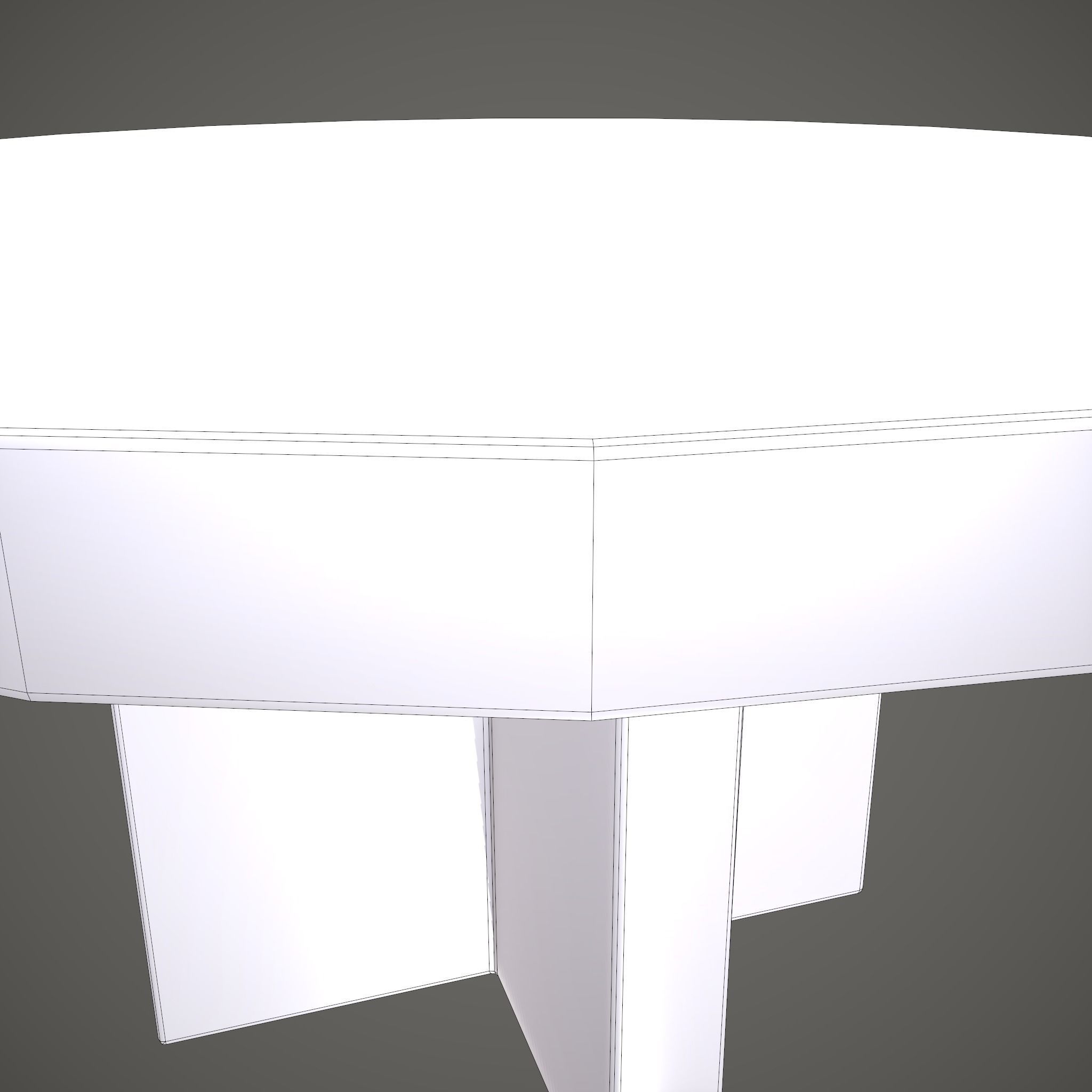 Medieval Tavern Round Table Low-poly 3D model_25