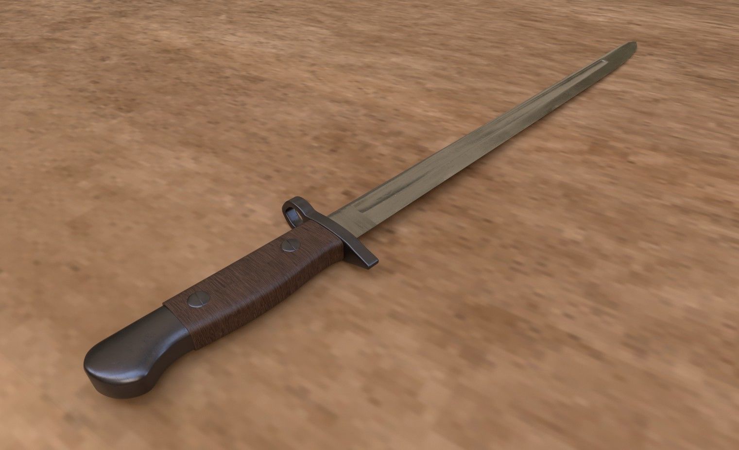 WWII Bayonet Military K-Bar  Low-poly 3D model_6
