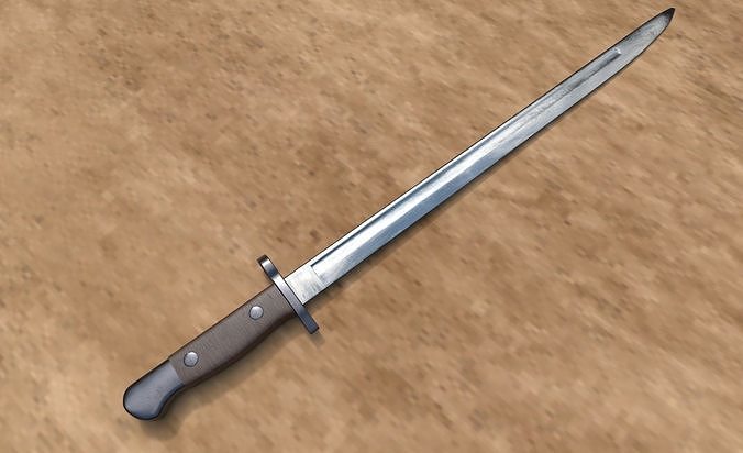WWII Bayonet Military K-Bar  Low-poly 3D model