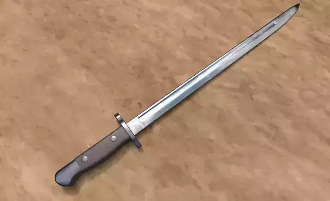 WWII Bayonet Military K-Bar  Low-poly 3D model