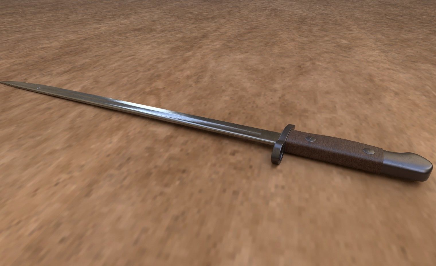 WWII Bayonet Military K-Bar  Low-poly 3D model_2