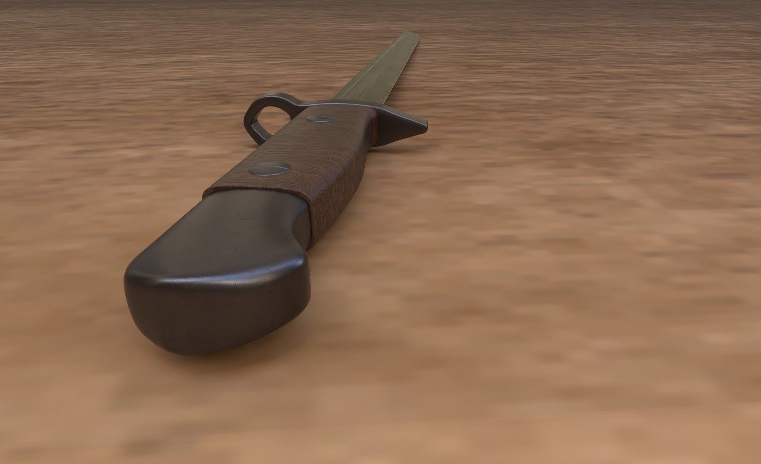 WWII Bayonet Military K-Bar  Low-poly 3D model_7