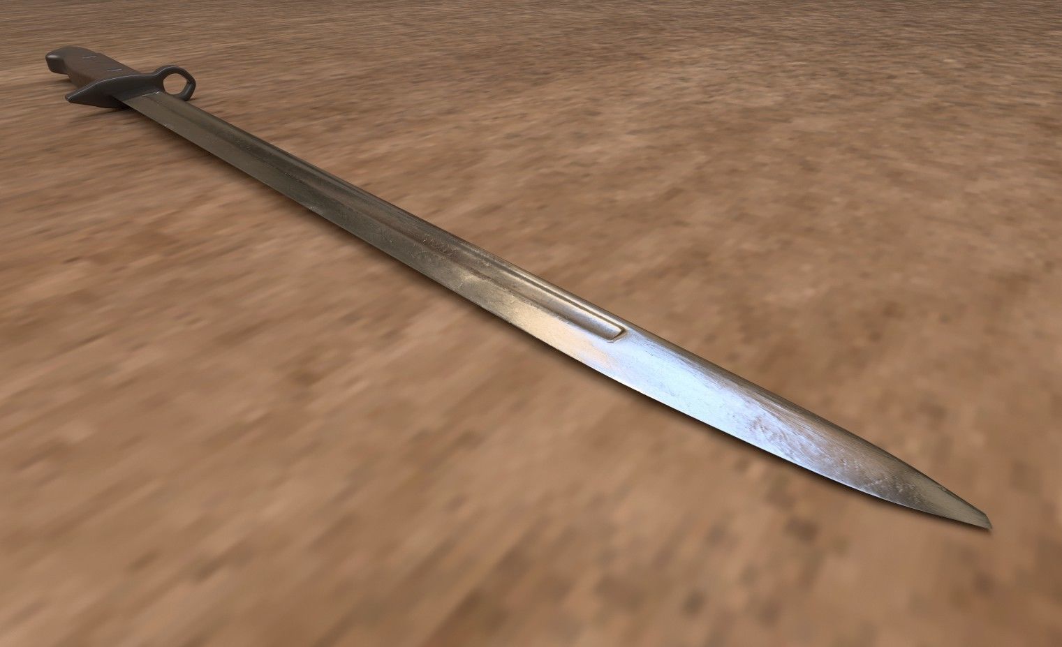 WWII Bayonet Military K-Bar  Low-poly 3D model_3