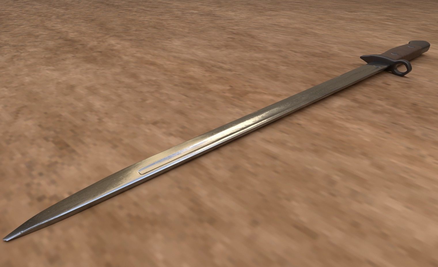 WWII Bayonet Military K-Bar  Low-poly 3D model_1