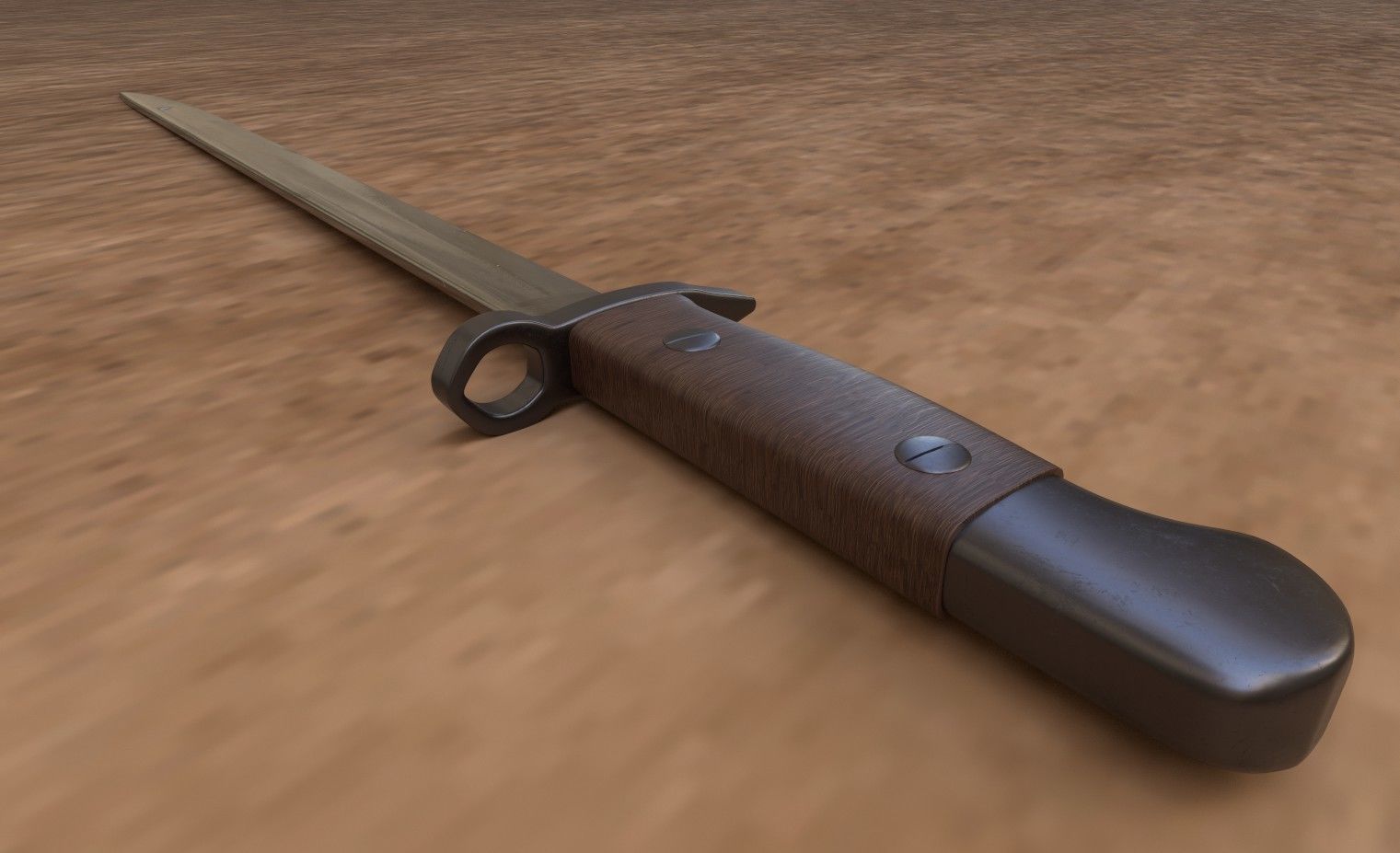 WWII Bayonet Military K-Bar  Low-poly 3D model_8