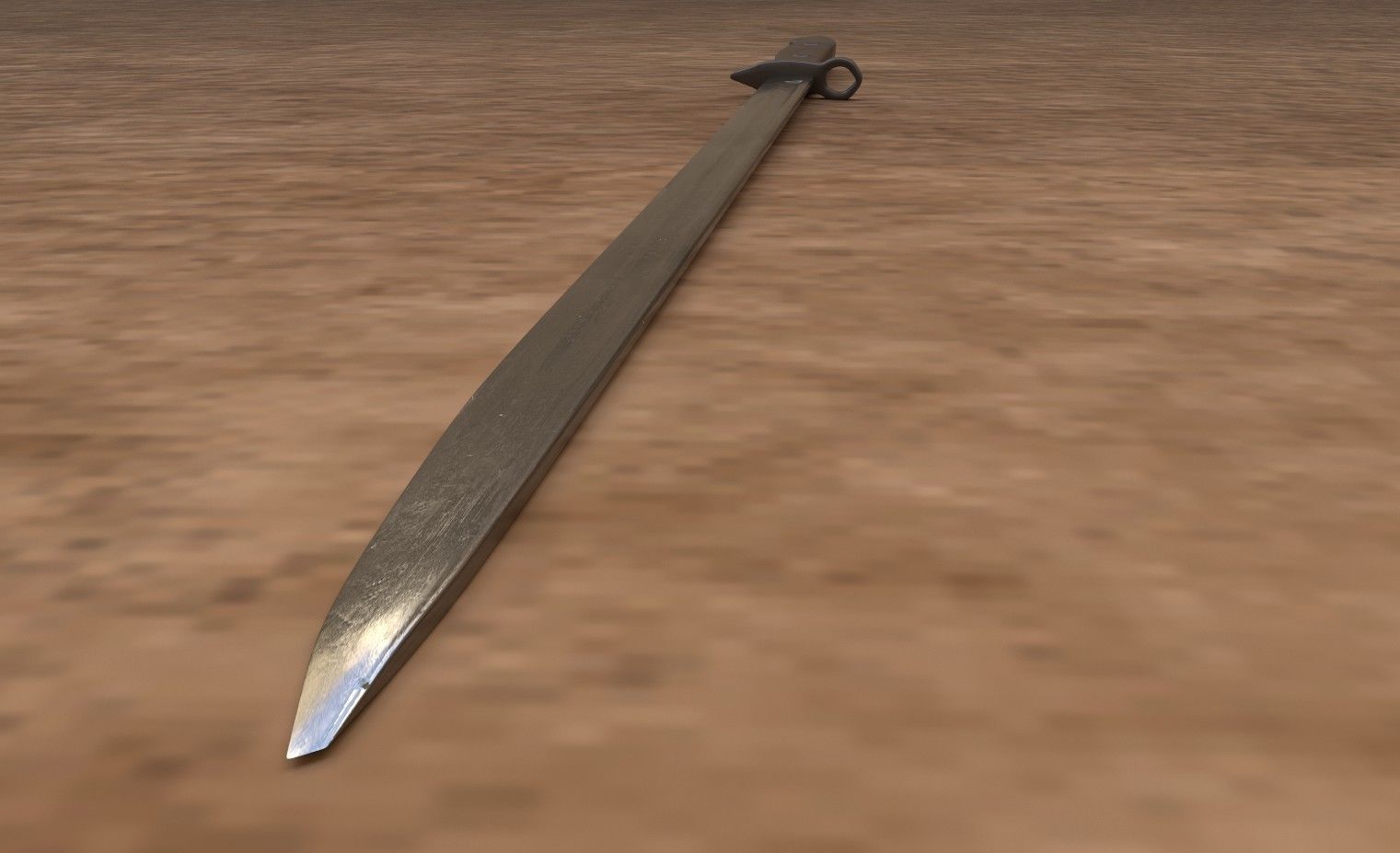 WWII Bayonet Military K-Bar  Low-poly 3D model_5