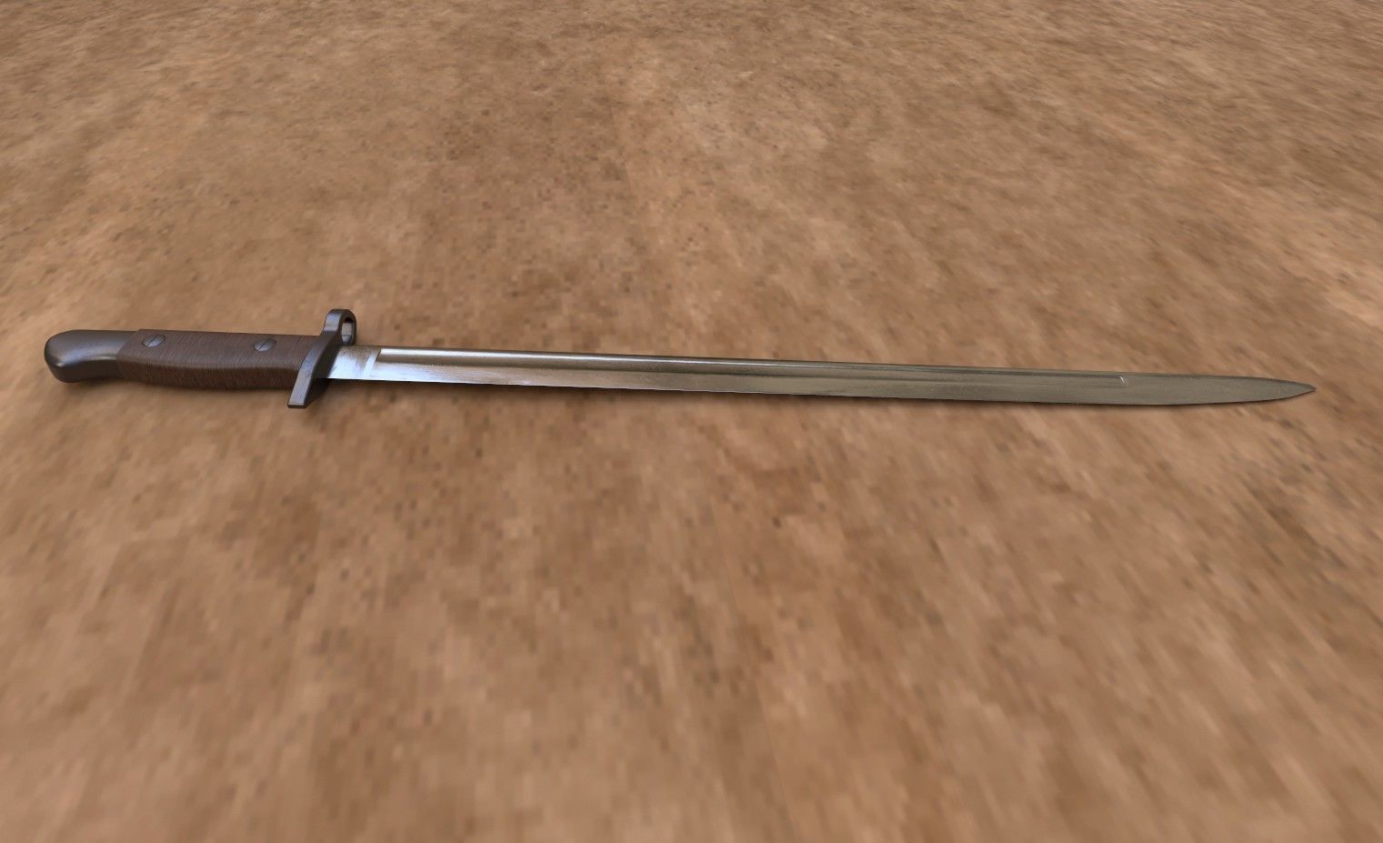WWII Bayonet Military K-Bar  Low-poly 3D model_4
