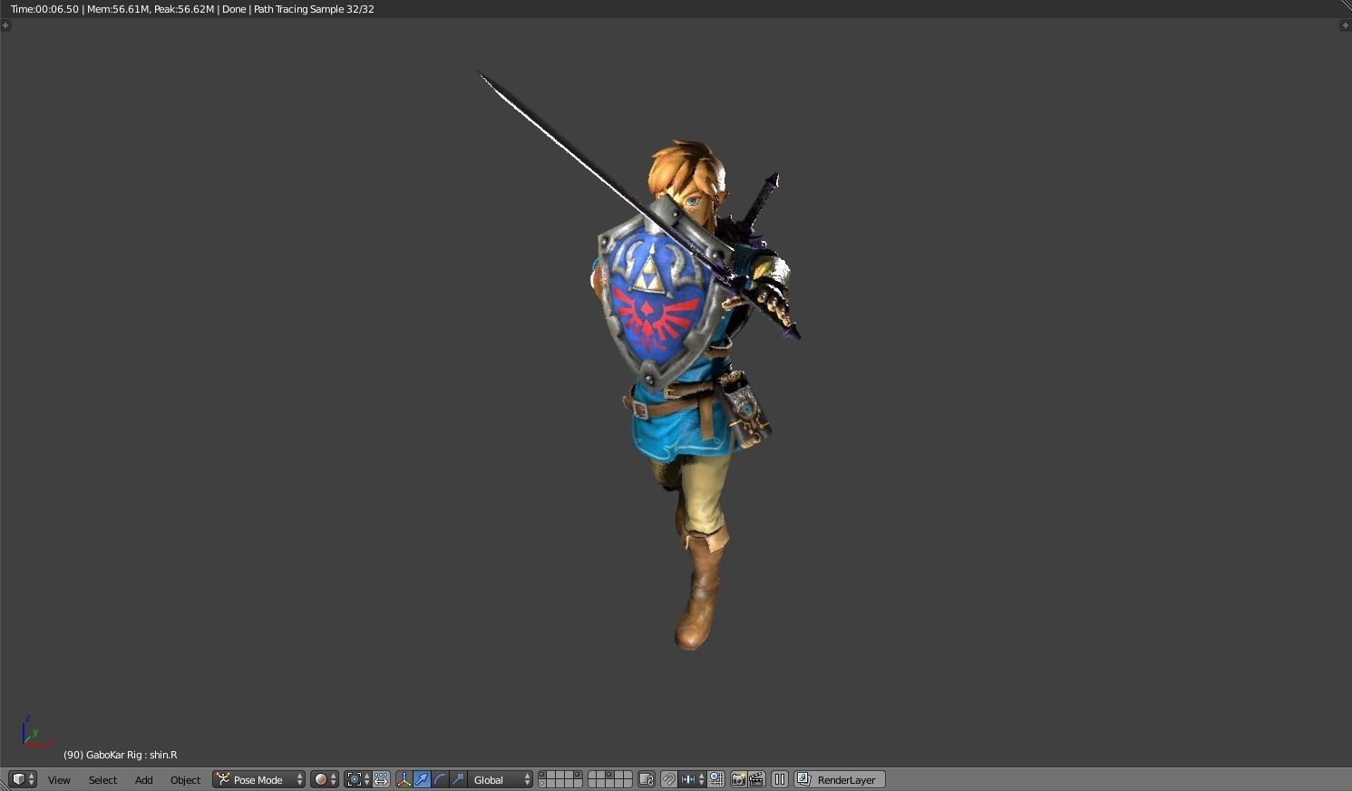 LINK - BREATH OF THE WILD - RIGGED - PBR - GABOKAR 3D model_4