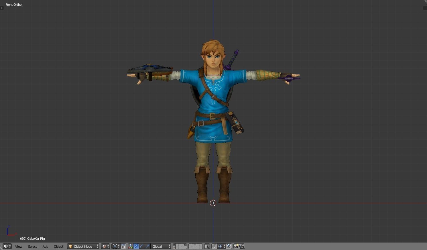 LINK - BREATH OF THE WILD - RIGGED - PBR - GABOKAR 3D model_8