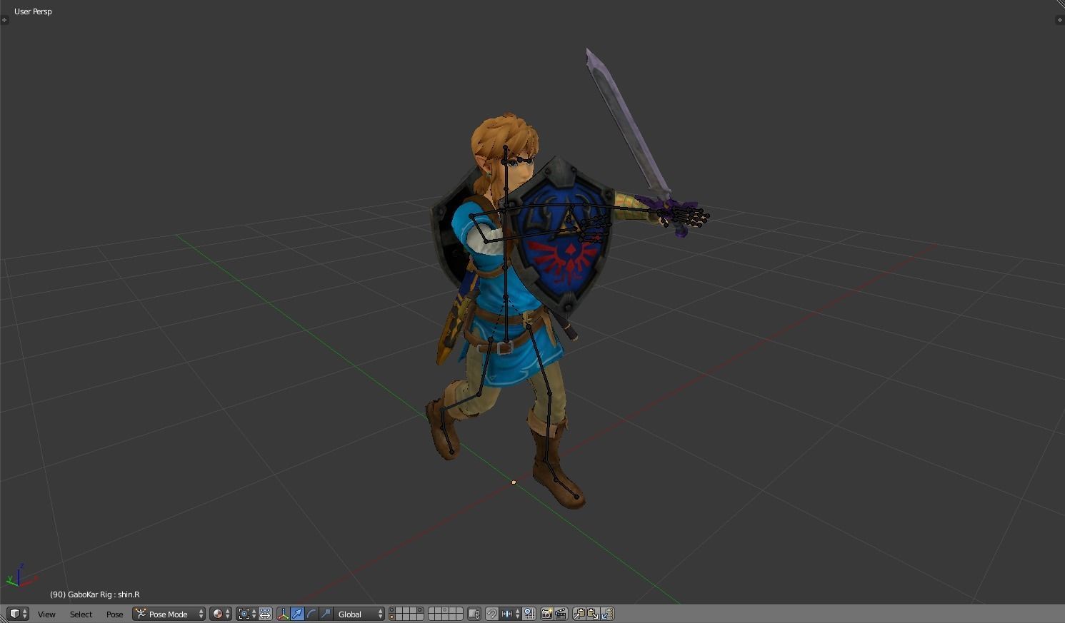 LINK - BREATH OF THE WILD - RIGGED - PBR - GABOKAR 3D model_6