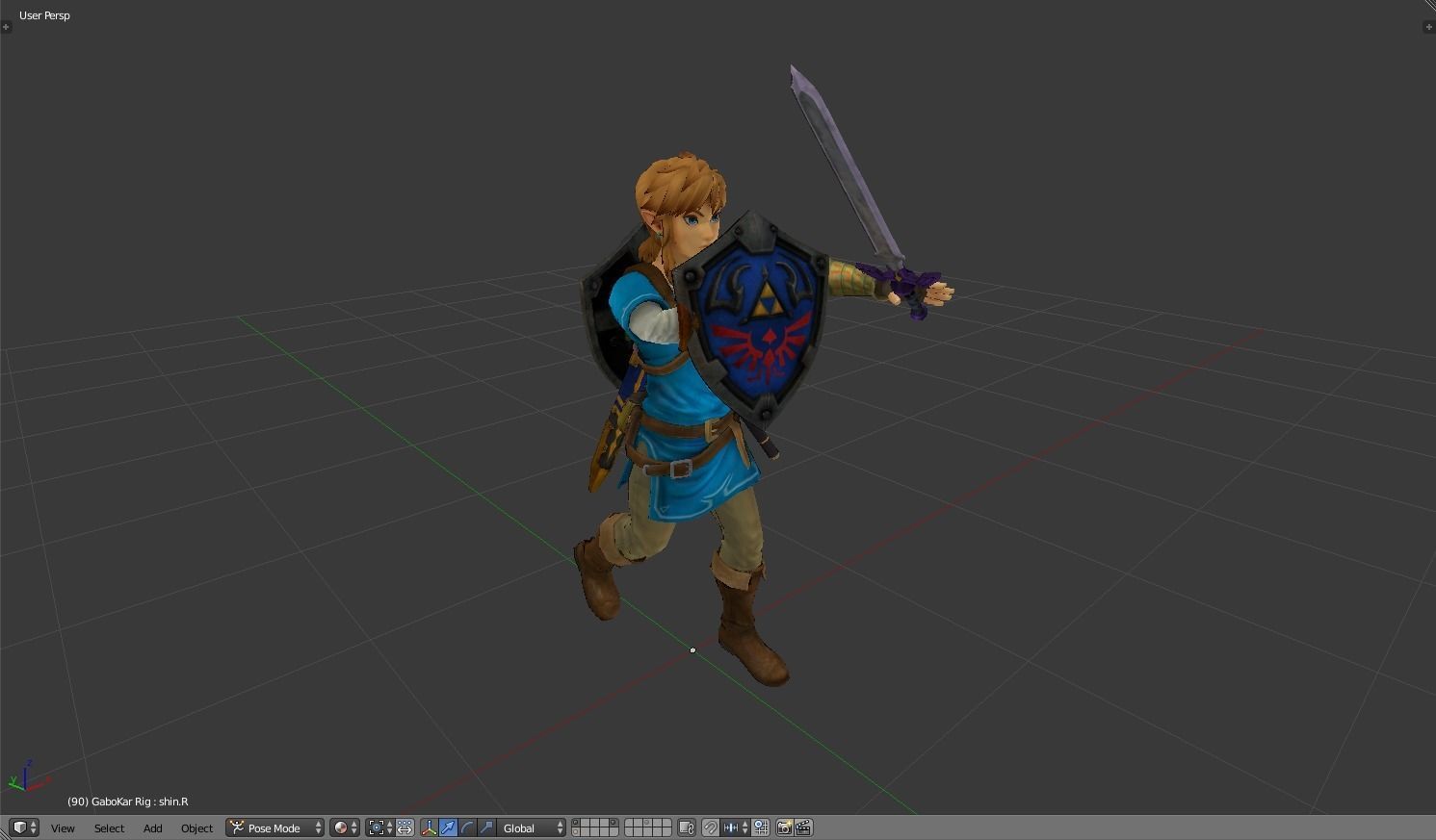 LINK - BREATH OF THE WILD - RIGGED - PBR - GABOKAR 3D model_5
