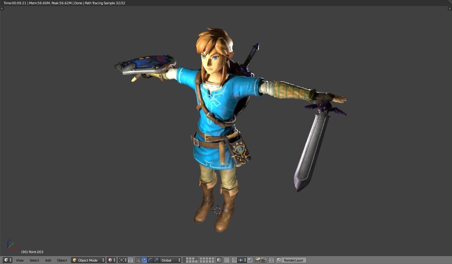 LINK - BREATH OF THE WILD - RIGGED - PBR - GABOKAR 3D model_1