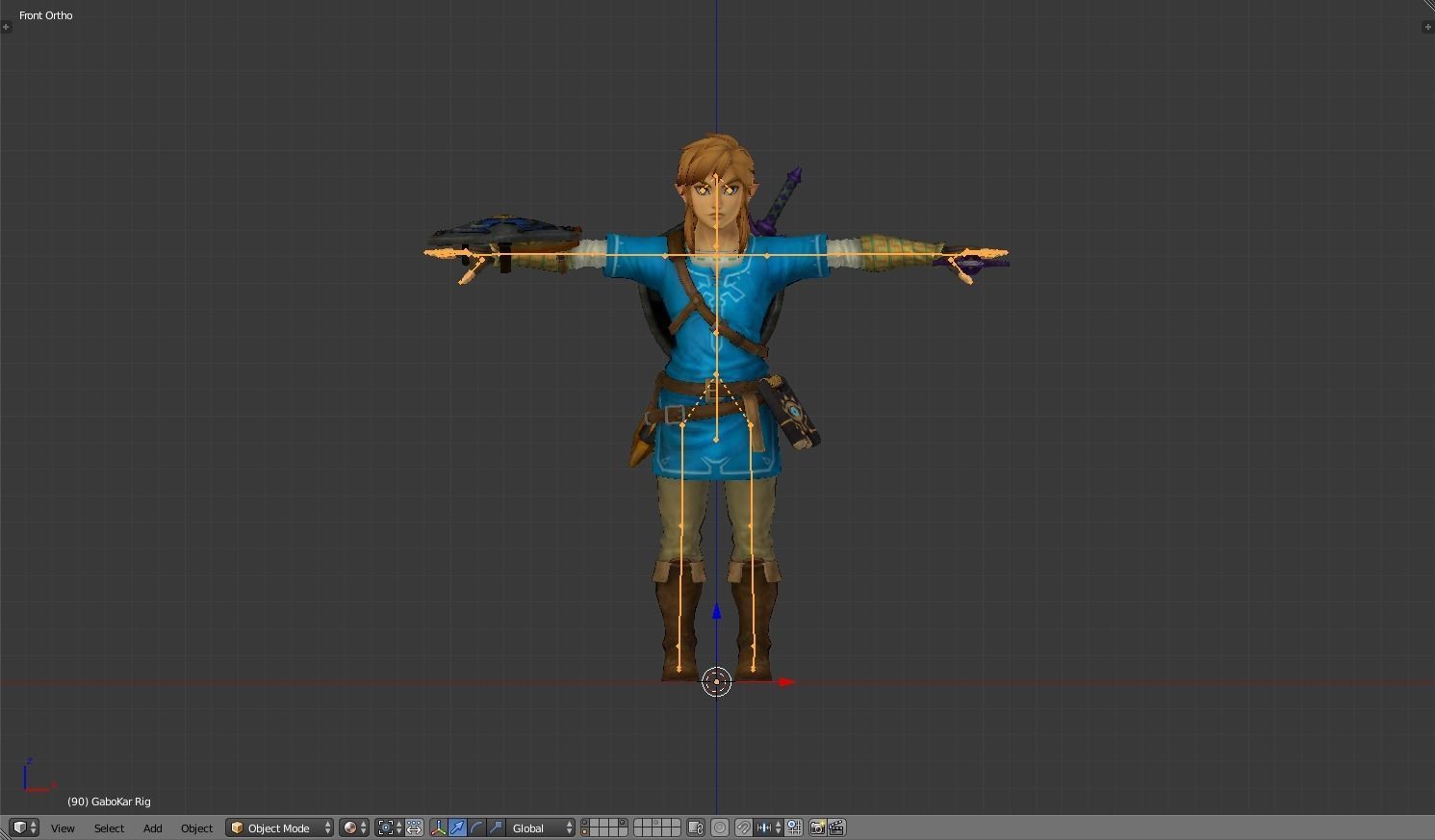 LINK - BREATH OF THE WILD - RIGGED - PBR - GABOKAR 3D model_7