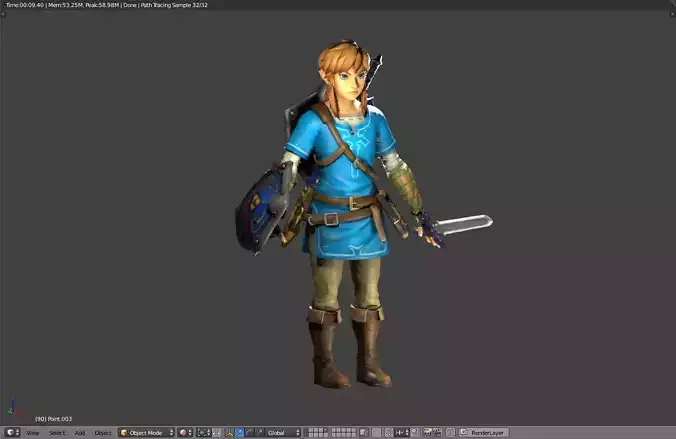 LINK - BREATH OF THE WILD - RIGGED - PBR - GABOKAR 3D model