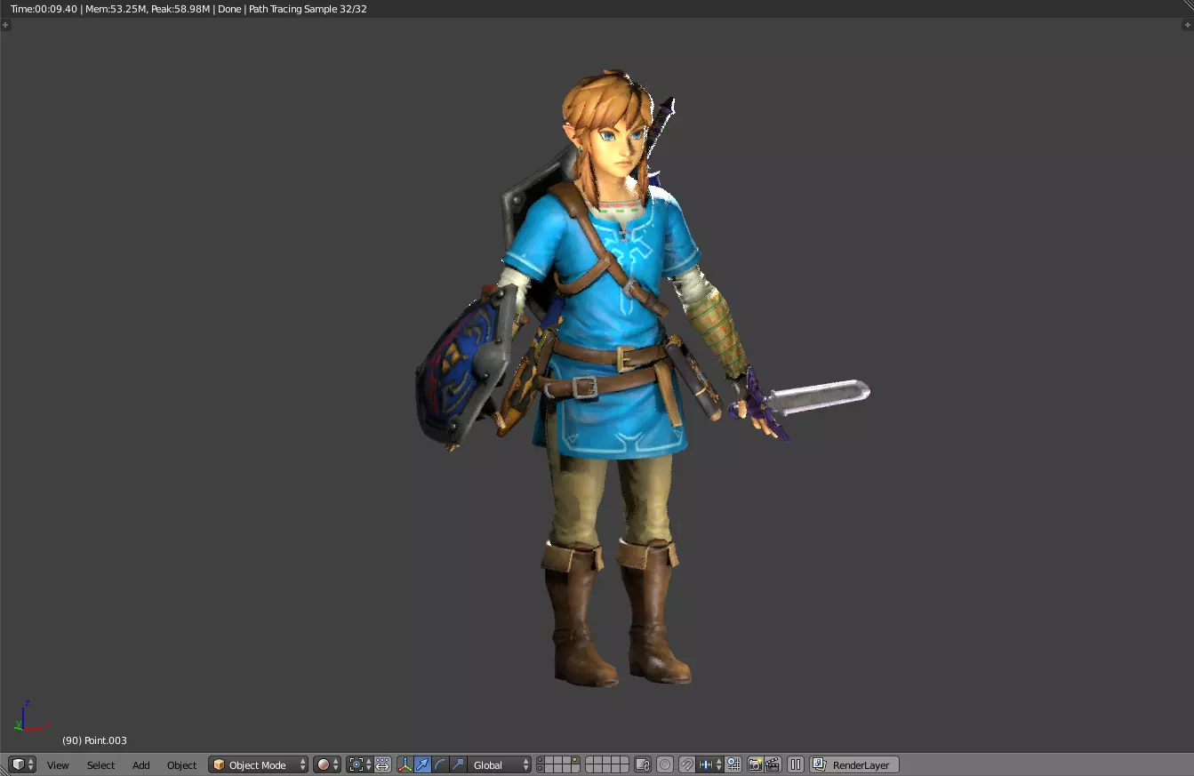 LINK - BREATH OF THE WILD - RIGGED - PBR - GABOKAR 3D model_0