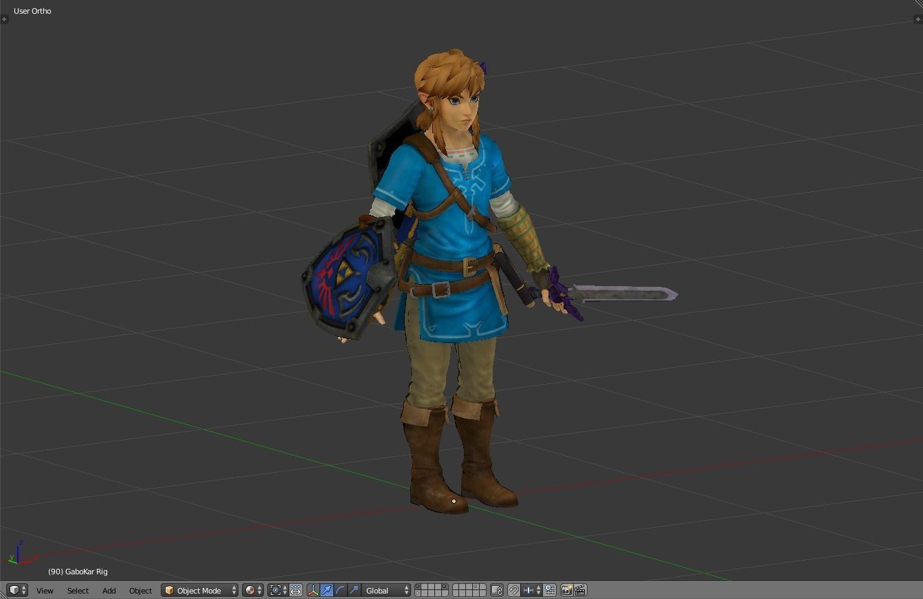 LINK - BREATH OF THE WILD - RIGGED - PBR - GABOKAR 3D model_2
