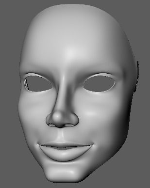 Female Face Mask 1 3D print model_2