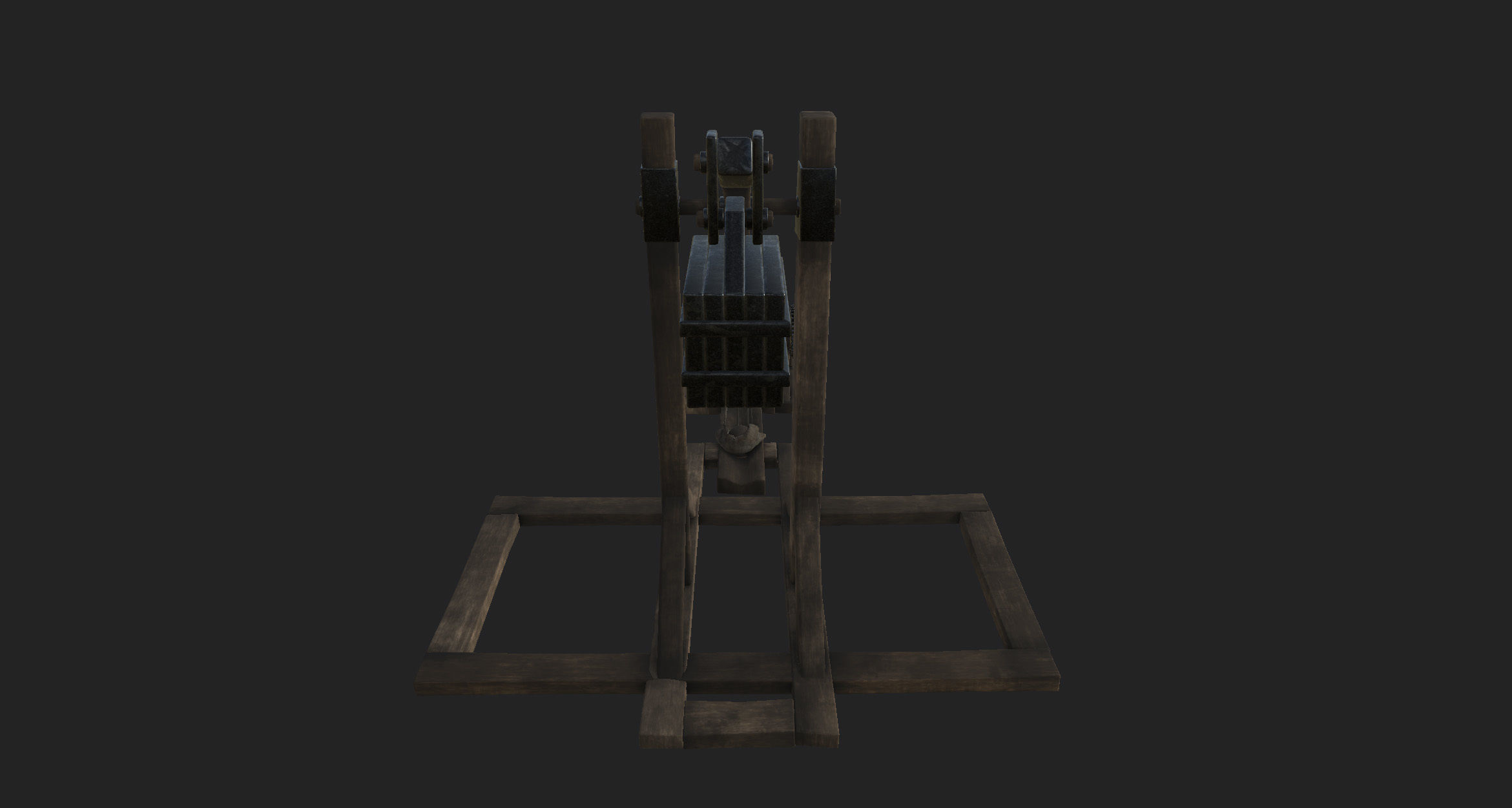Catapul catapult Low-poly 3D model_5